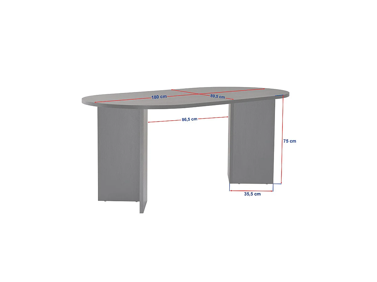 Mesa de comedor ovalada jacklyn natural y madera para hogar moderno mueble de almacenaje  - Homekit