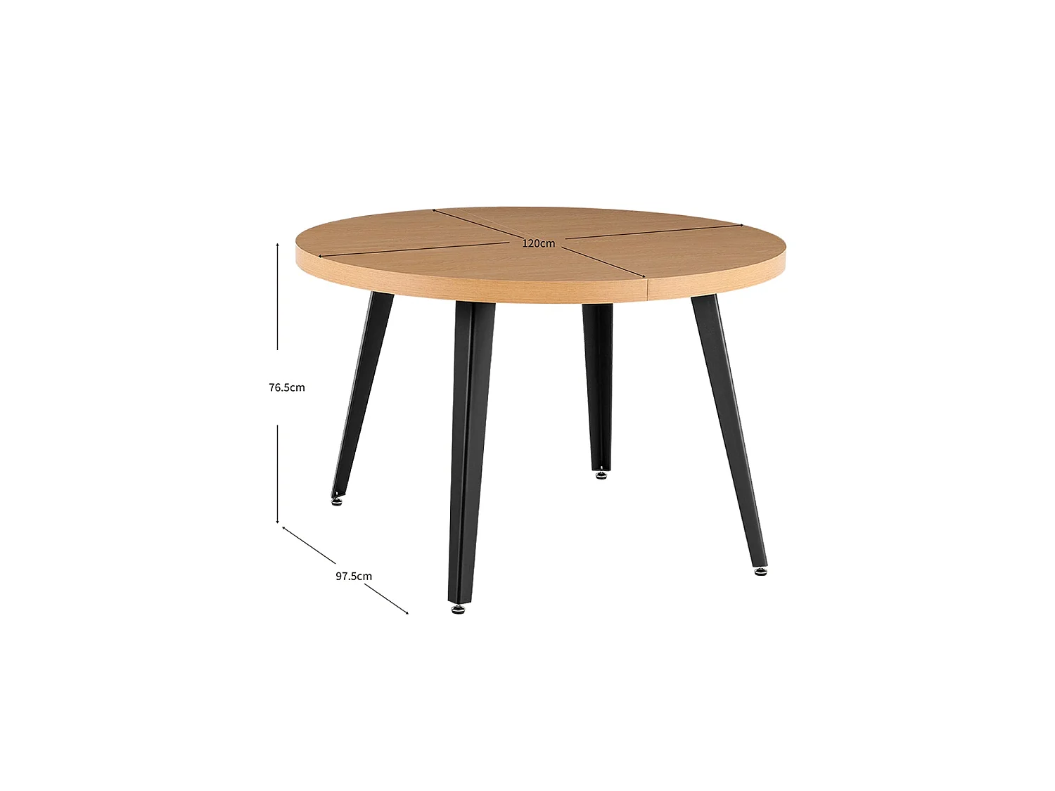 Mesa de comedor redonda extensible dionne natural y madera para hogar moderno mueble de almacenaje  - Homekit