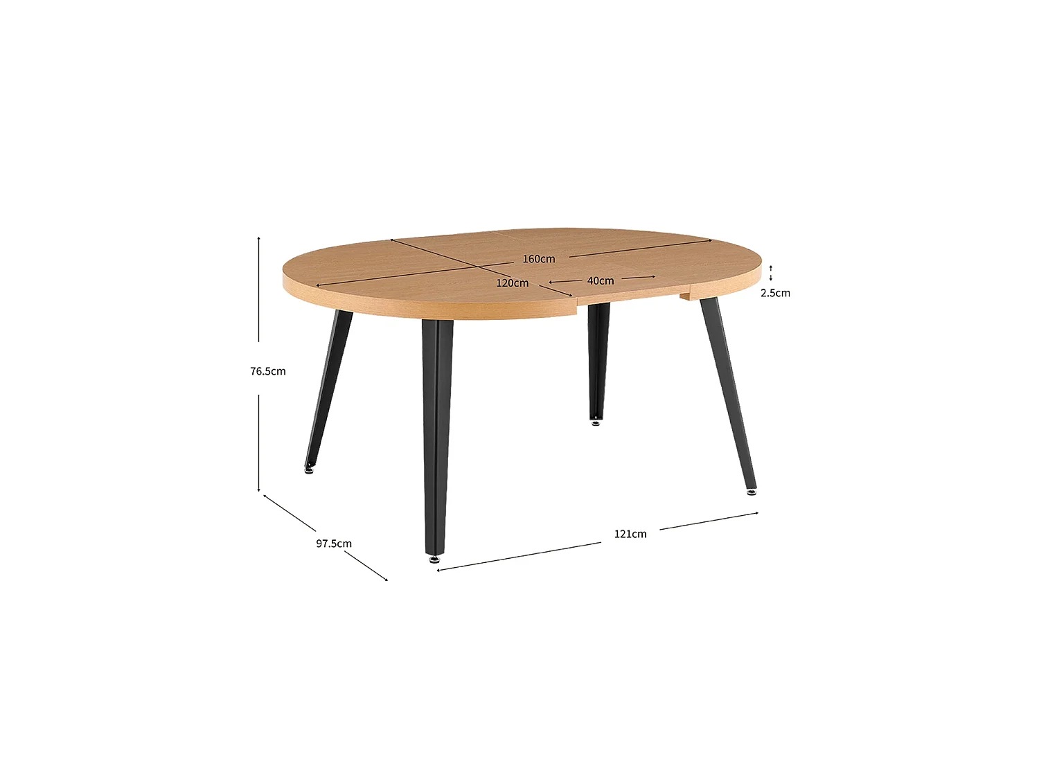Mesa de comedor redonda extensible dionne natural y madera para hogar moderno mueble de almacenaje  - Homekit