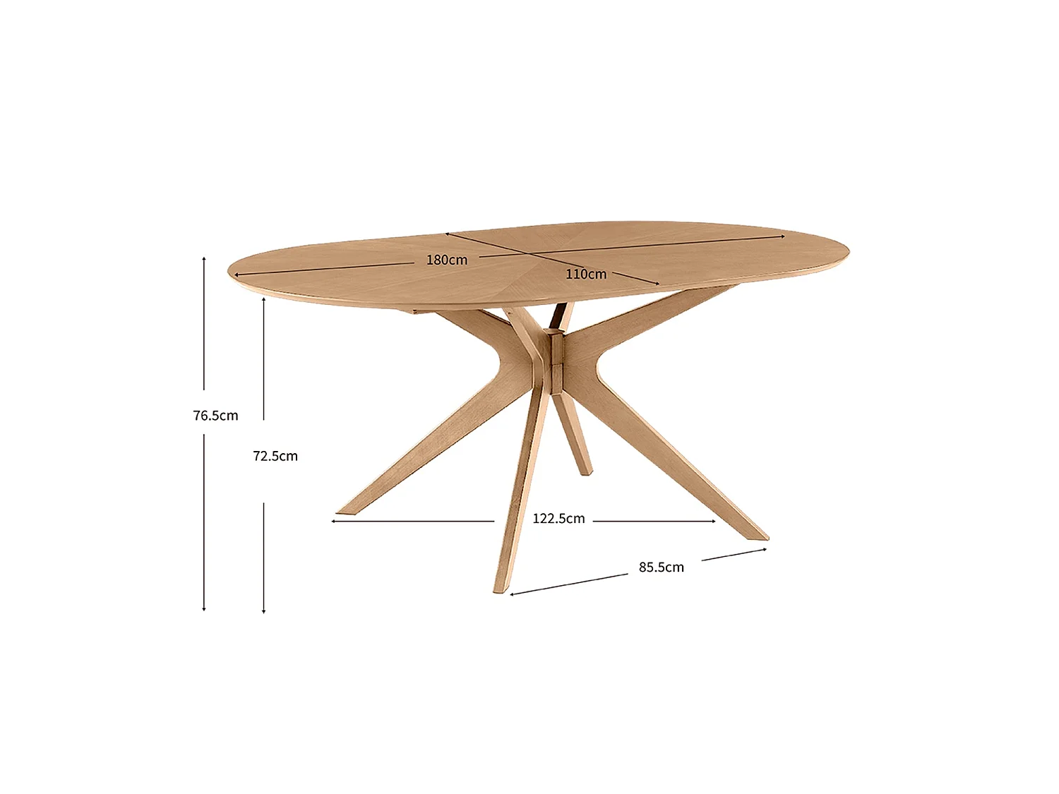 Mesa de comedor ovalada gina natural y madera para hogar moderno mueble de almacenaje  - Homekit
