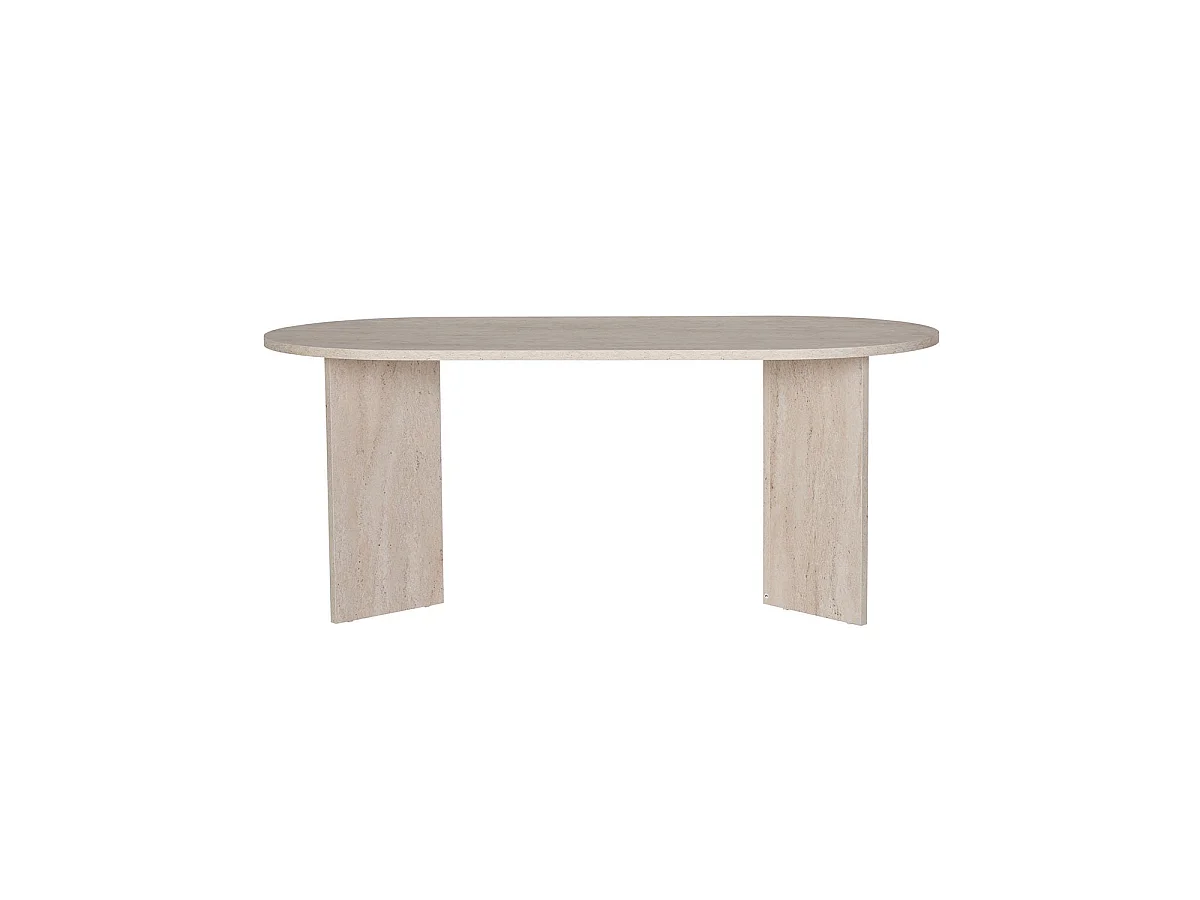 Mesa de comedor ovalada jacklyn travertino para hogar moderno mueble de almacenaje  - Homekit