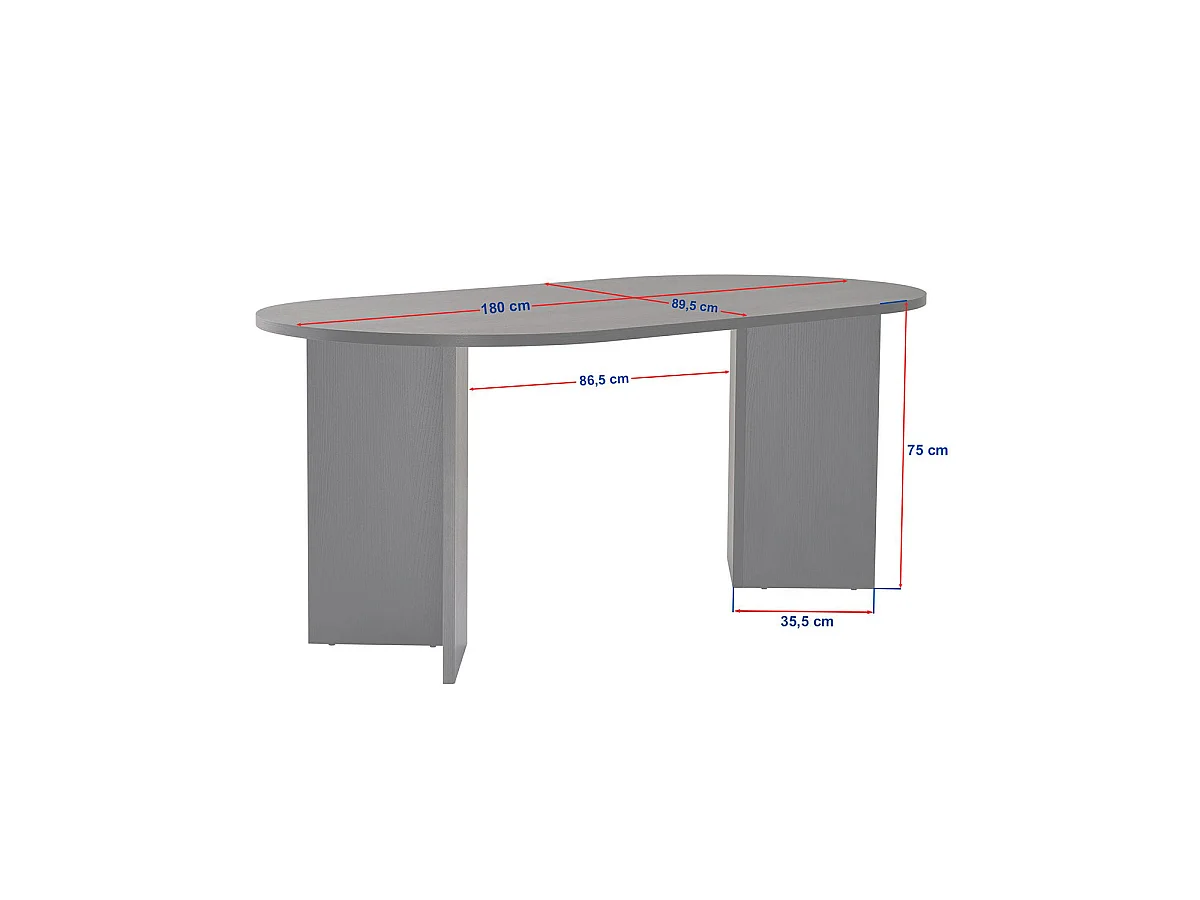 Mesa de comedor ovalada jacklyn travertino para hogar moderno mueble de almacenaje  - Homekit