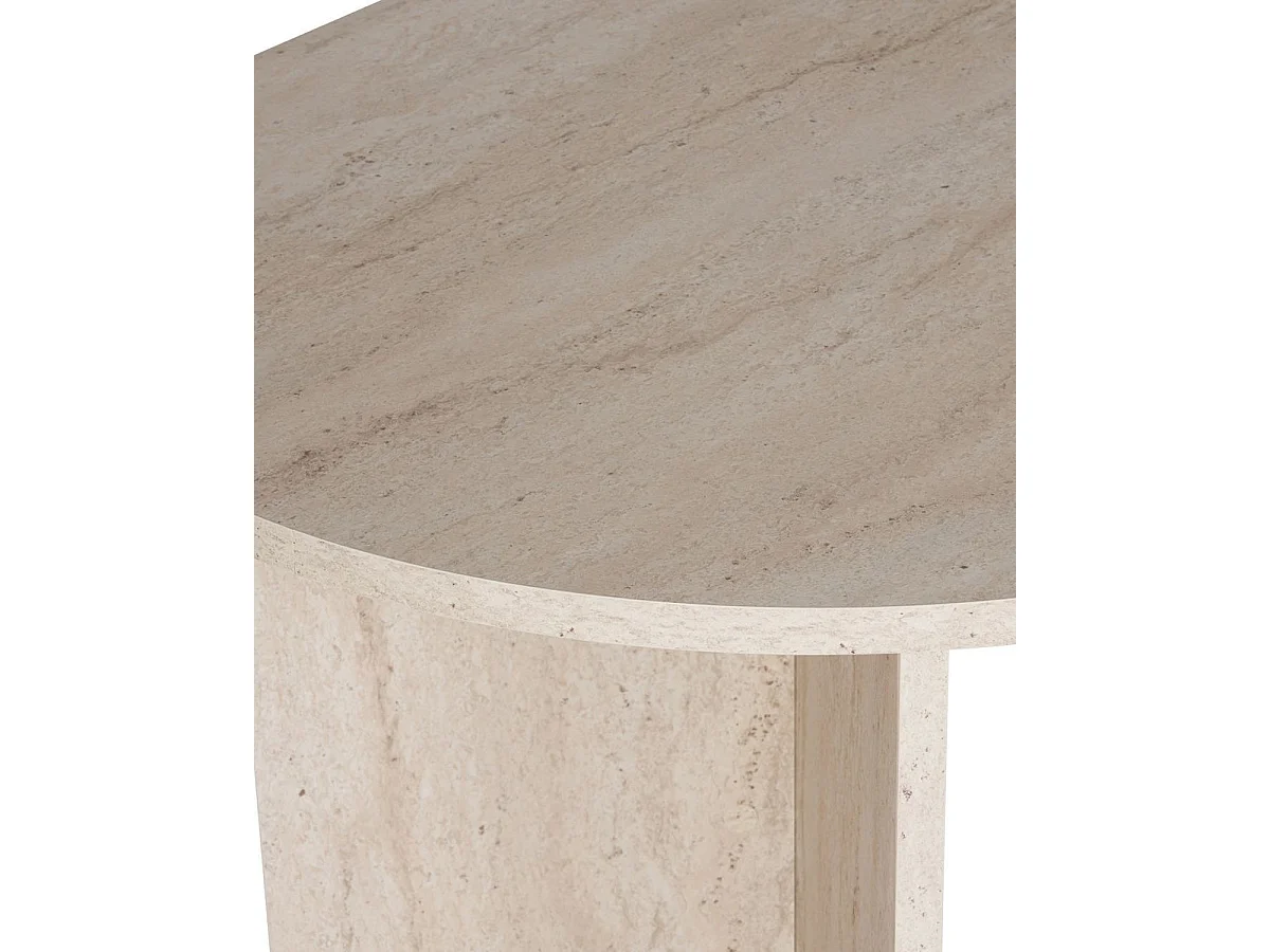Mesa de comedor ovalada jacklyn travertino para hogar moderno mueble de almacenaje  - Homekit