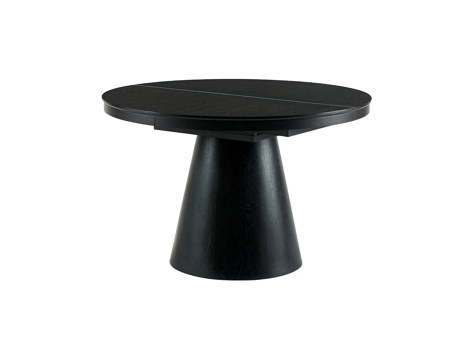 Mesa de comedor redonda extensible cassie negro para hogar moderno mueble de almacenaje  - Homekit
