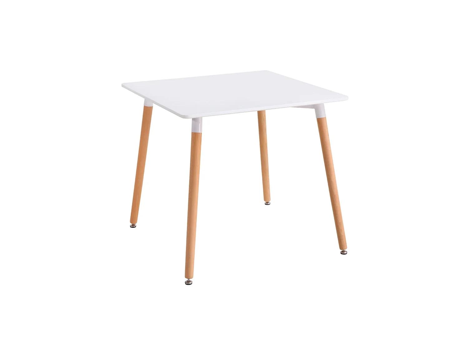 Mesa de comedor cuadrada nola y blanco y natural y madera para hogar moderno mueble de almacenaje  - Homekit