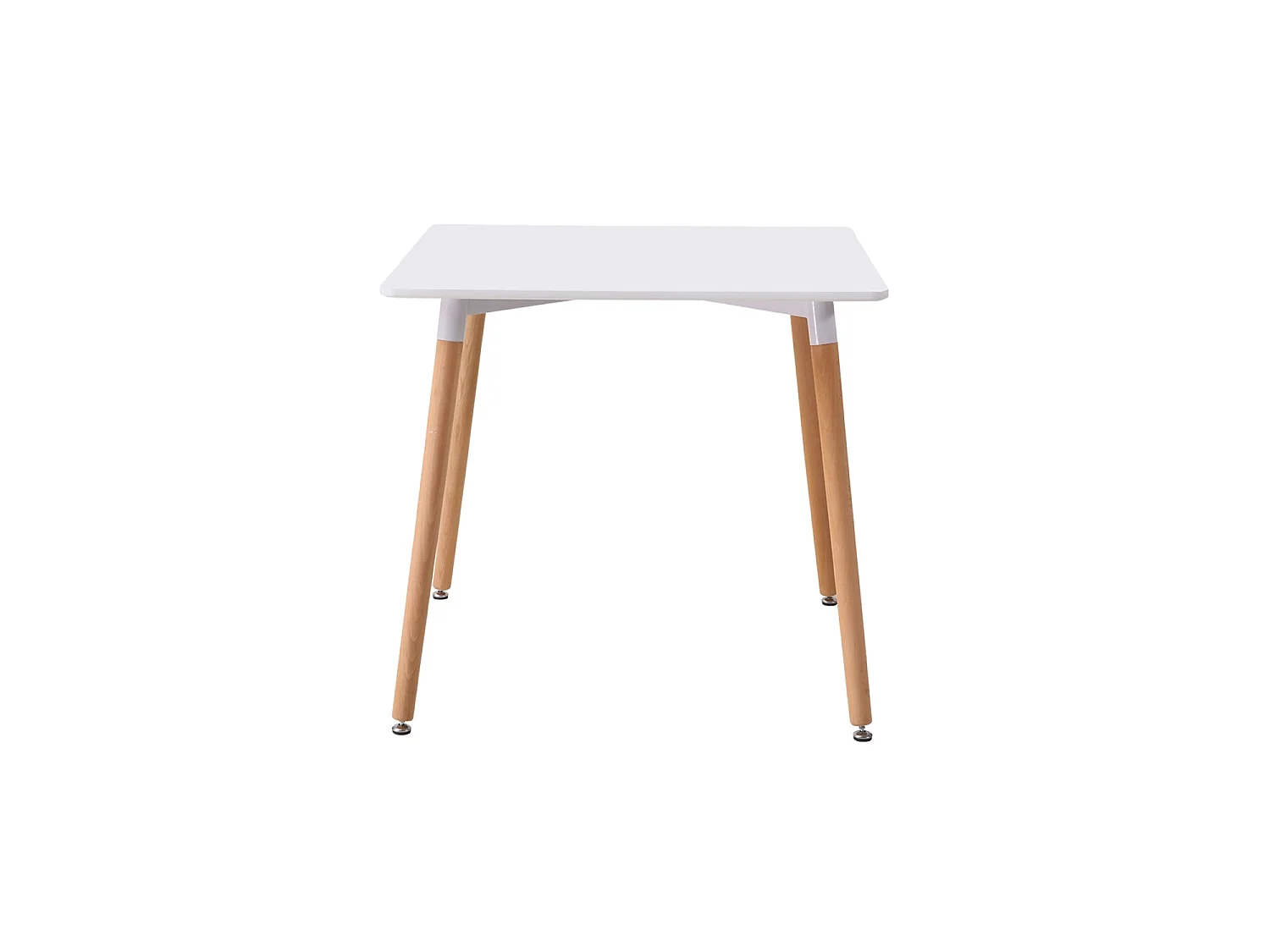 Mesa de comedor cuadrada nola y blanco y natural y madera para hogar moderno mueble de almacenaje  - Homekit