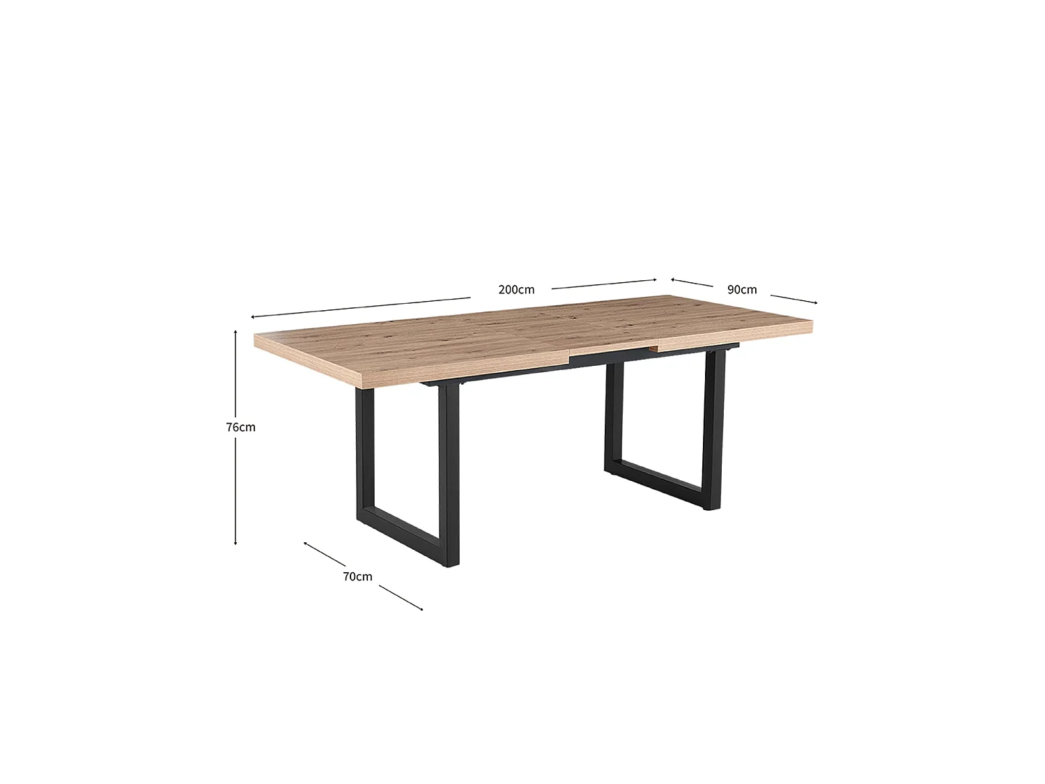Mesa de comedor rectangular extensible kristin natural y madera para hogar moderno mueble de almacenaje  - Homekit