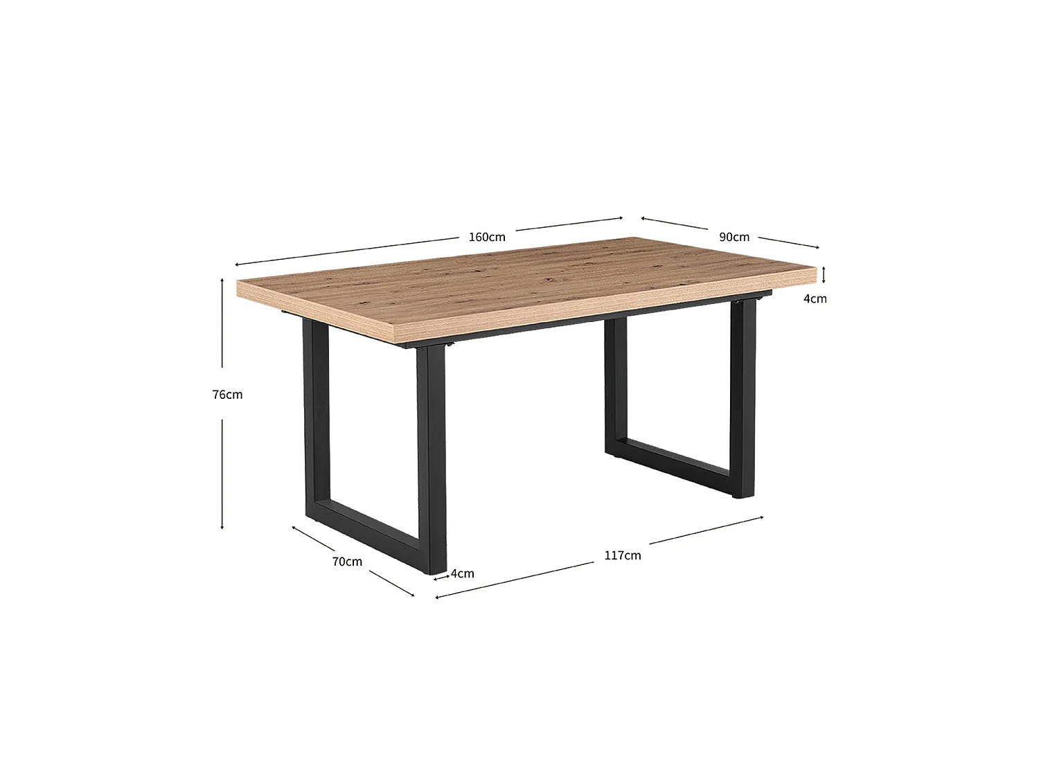 Mesa de comedor rectangular kristin natural y madera para hogar moderno mueble de almacenaje  - Homekit