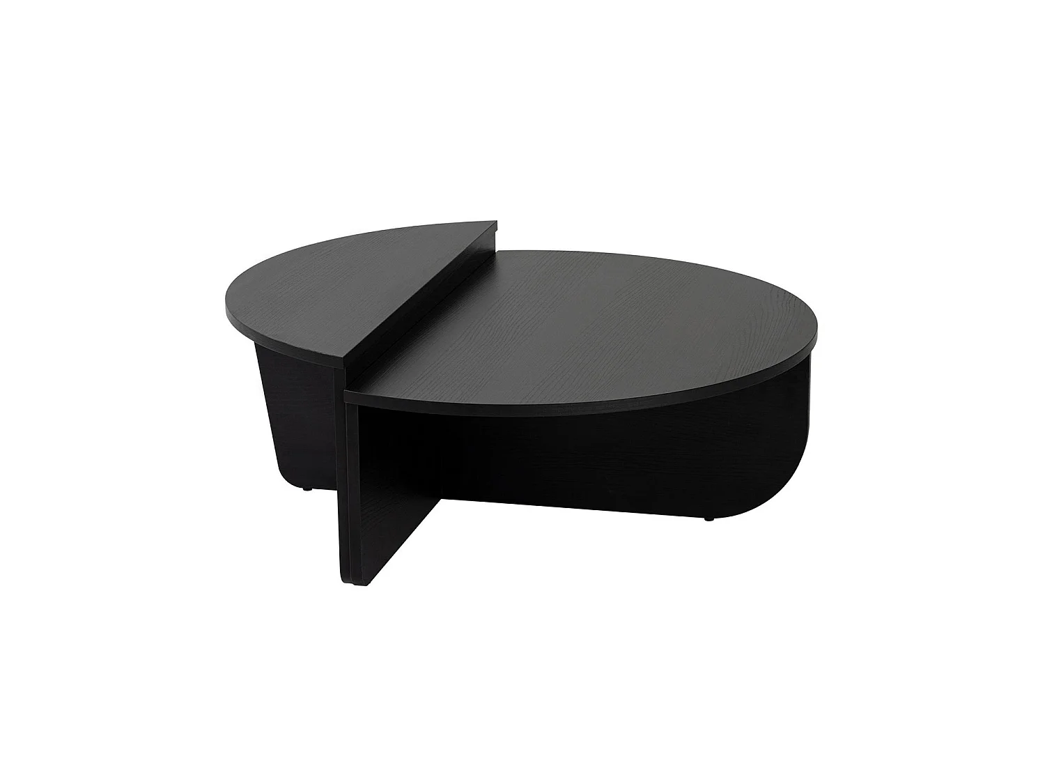 Mesa de centro redonda en dos piezas flossie negro para hogar moderno mueble de almacenaje  - Homekit