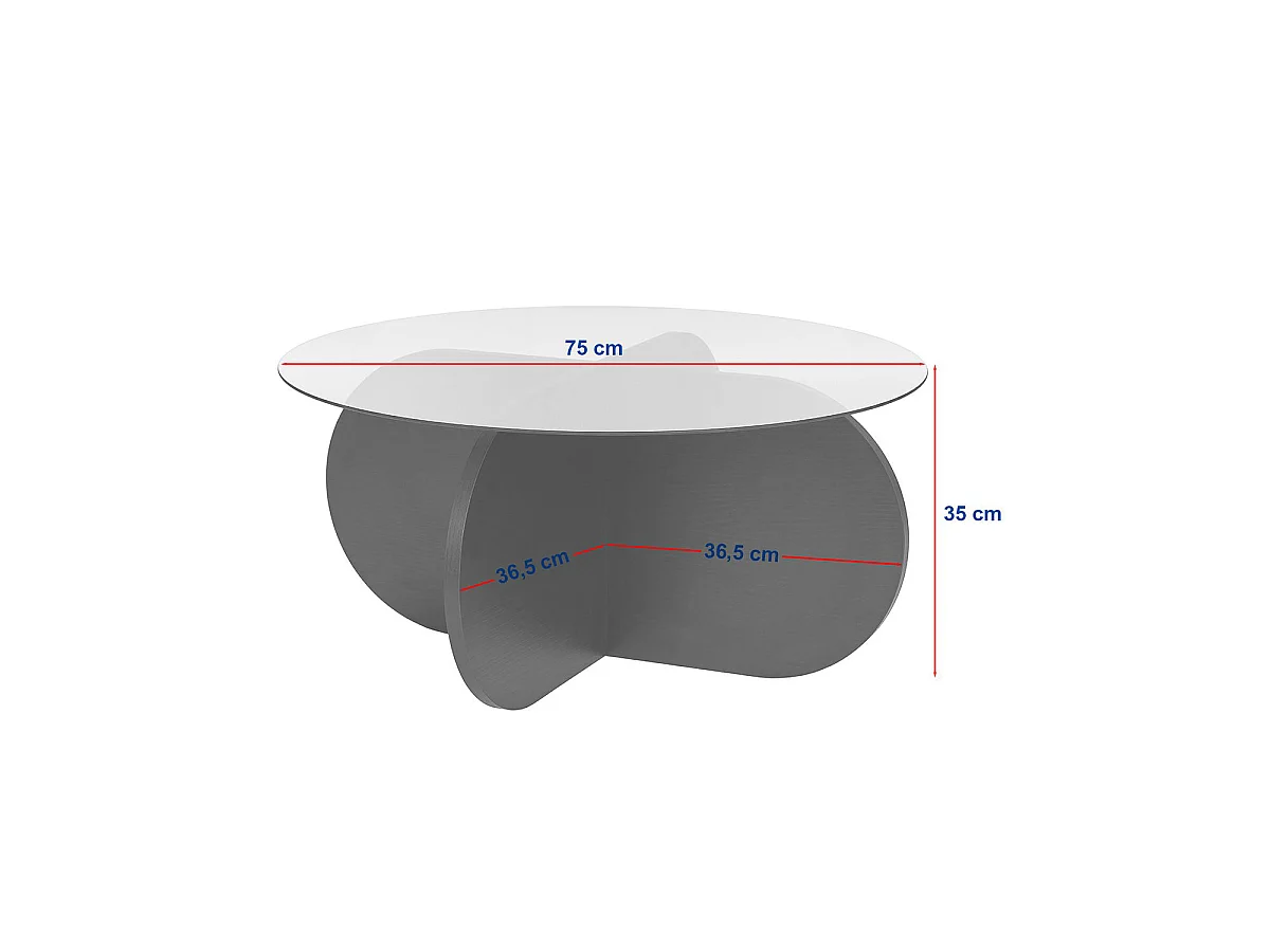 Mesa de centro redonda stancey y transparente natural y madera para hogar moderno mueble de almacenaje  - Homekit