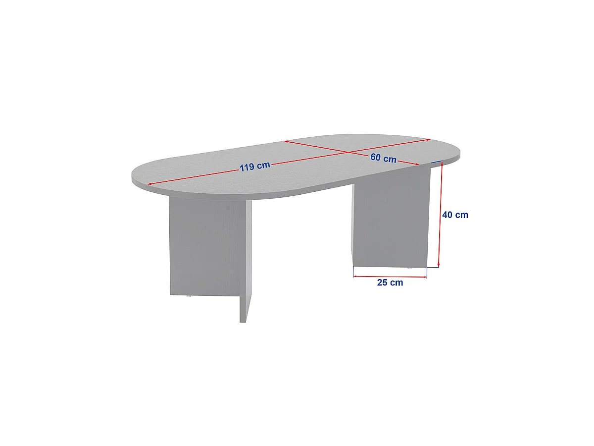 Mesa de centro ovalada arline blanco para hogar moderno mueble de almacenaje  - Homekit