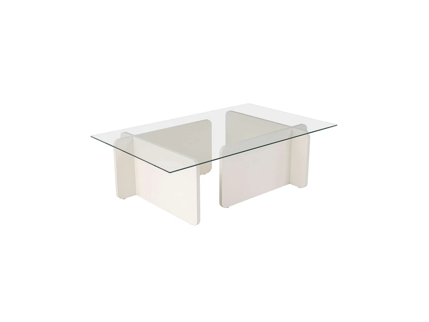Mesa de centro randi y transparente blanco para hogar moderno mueble de almacenaje  - Homekit
