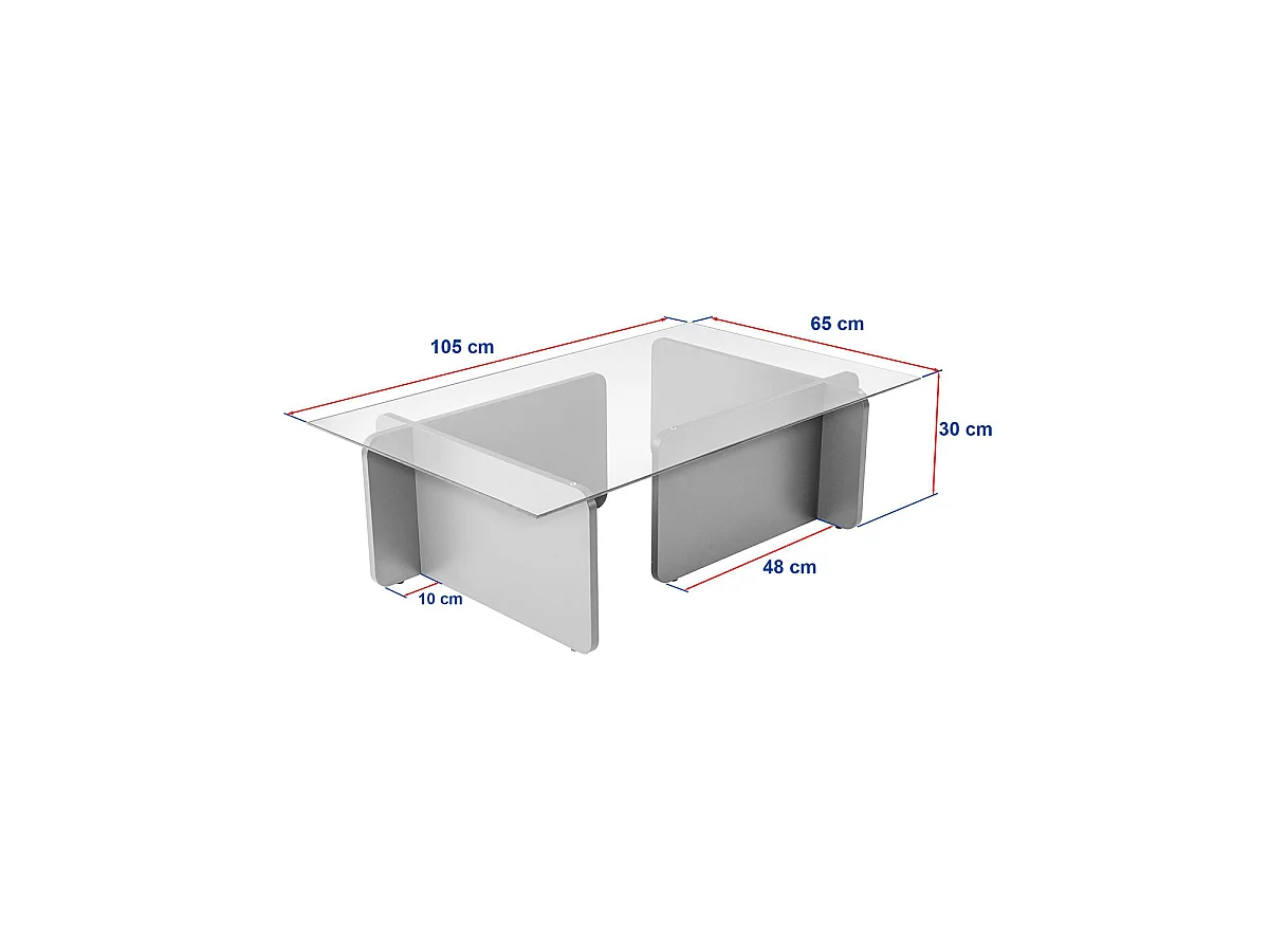 Mesa de centro randi y transparente blanco para hogar moderno mueble de almacenaje  - Homekit