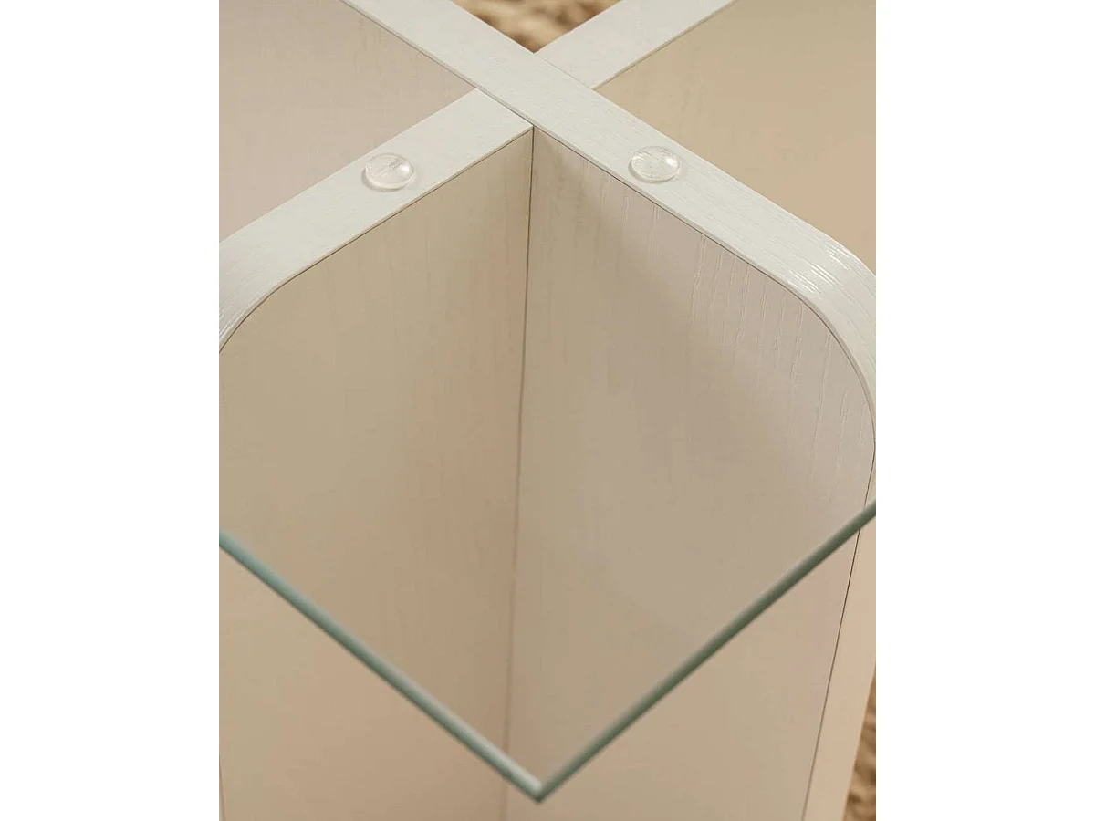 Mesa de centro randi y transparente blanco para hogar moderno mueble de almacenaje  - Homekit