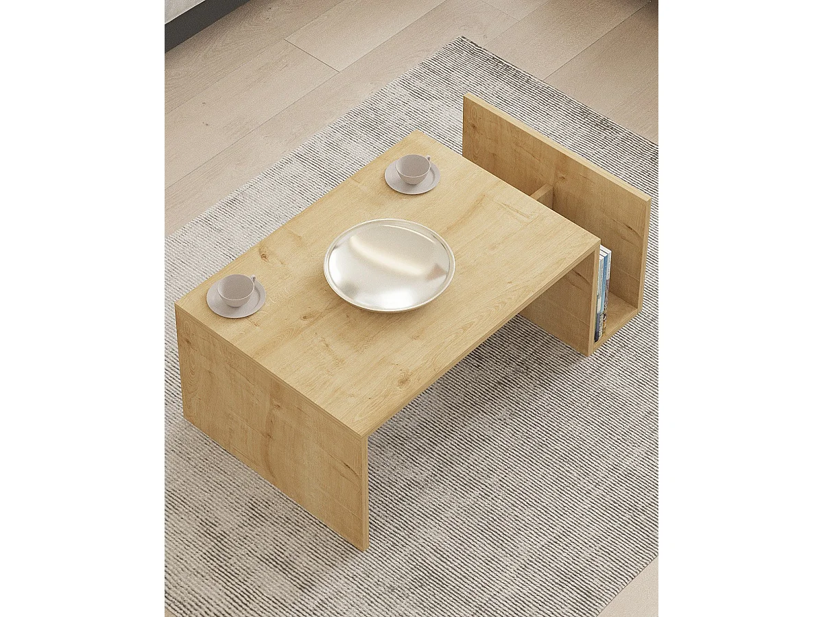 Mesa de centro audra natural y madera para hogar moderno mueble de almacenaje  - Homekit
