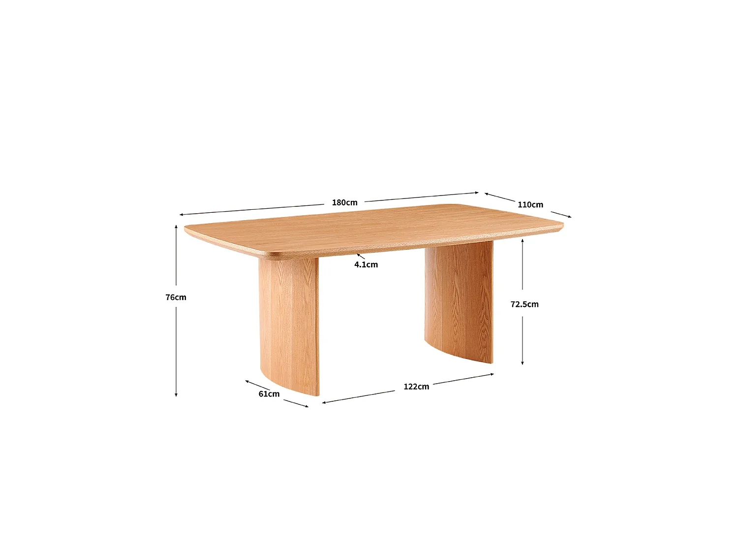 Mesa de comedor rectangular erin natural y madera para hogar moderno mueble de almacenaje  - Homekit
