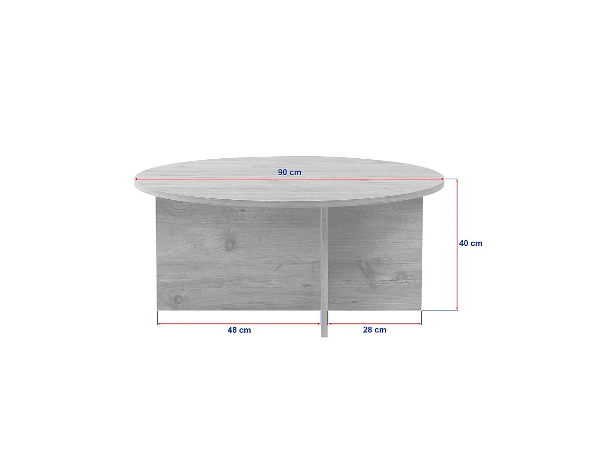 Mesa de centro redonda cindy natural y madera para hogar moderno mueble de almacenaje  - Homekit
