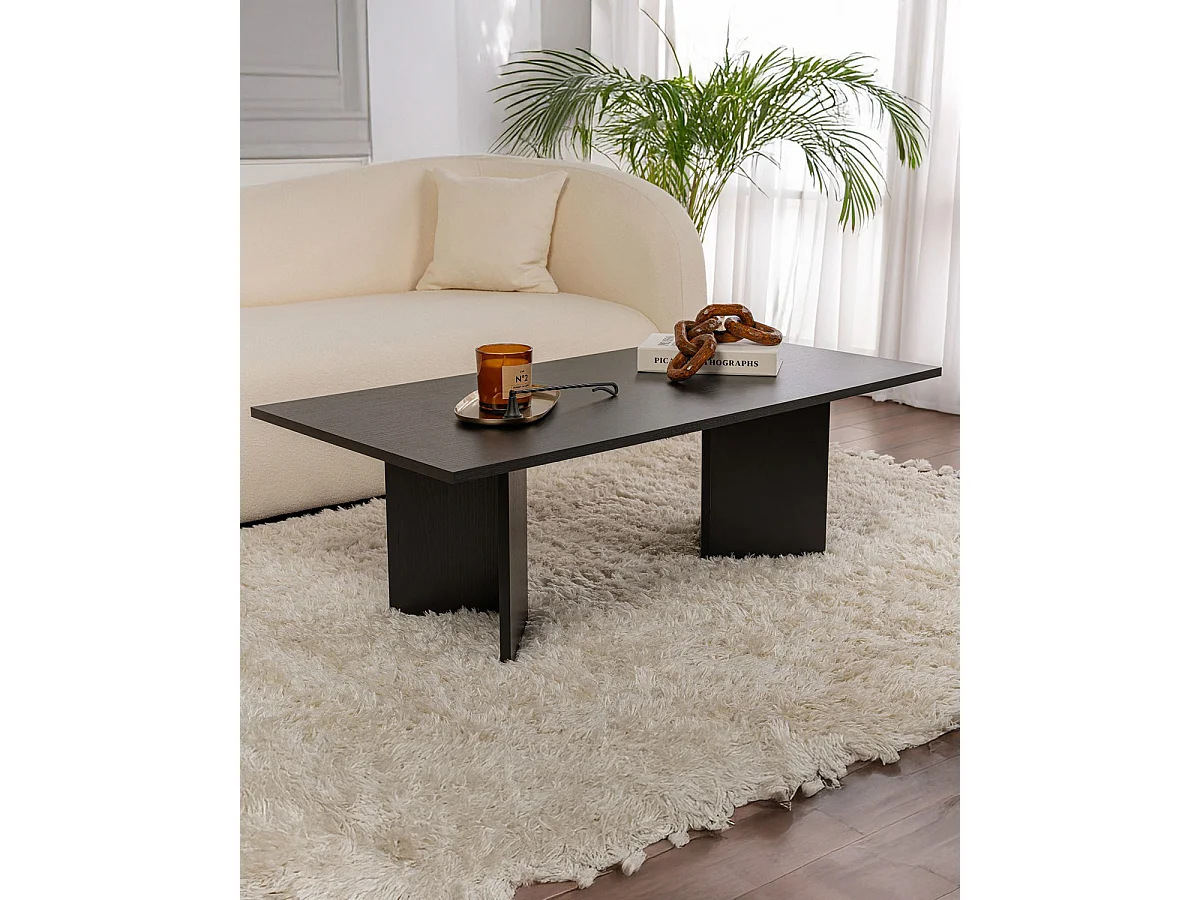 Mesa de centro rosalyn negro para hogar moderno mueble de almacenaje  - Homekit