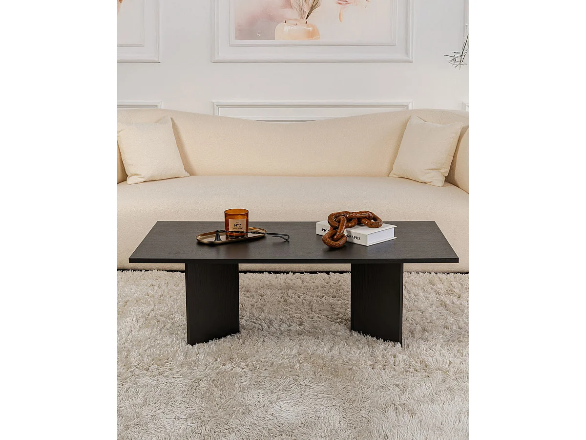 Mesa de centro rosalyn negro para hogar moderno mueble de almacenaje  - Homekit