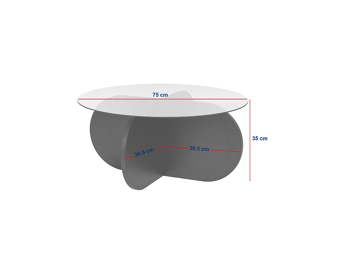 Mesa de centro redonda stancey travertino y transparente para hogar moderno mueble de almacenaje  - Homekit