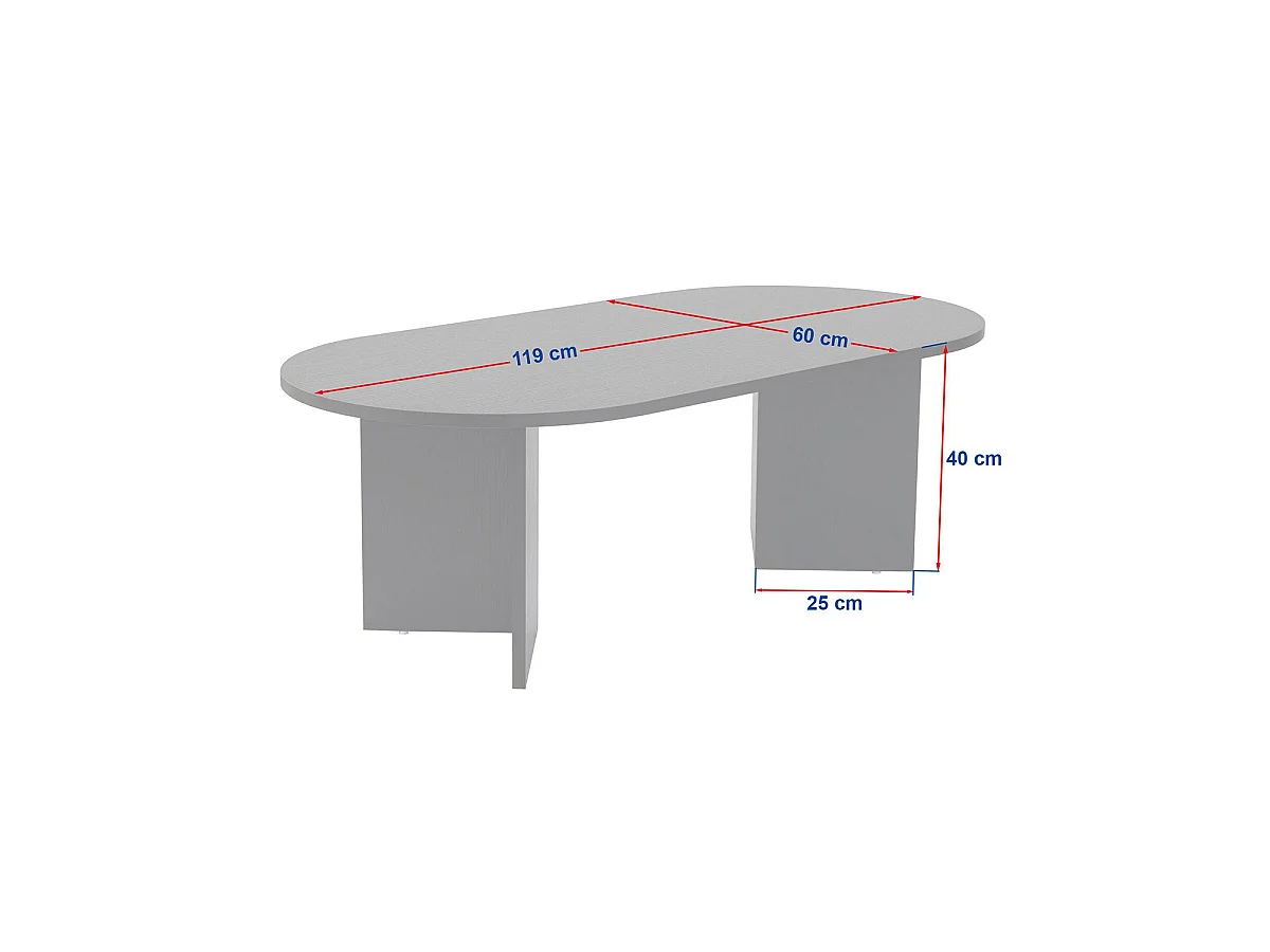 Mesa de centro ovalada arline oscura madera para hogar moderno mueble de almacenaje  - Homekit