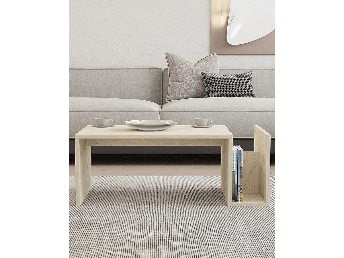 Mesa de centro audra travertino para hogar moderno mueble de almacenaje  - Homekit