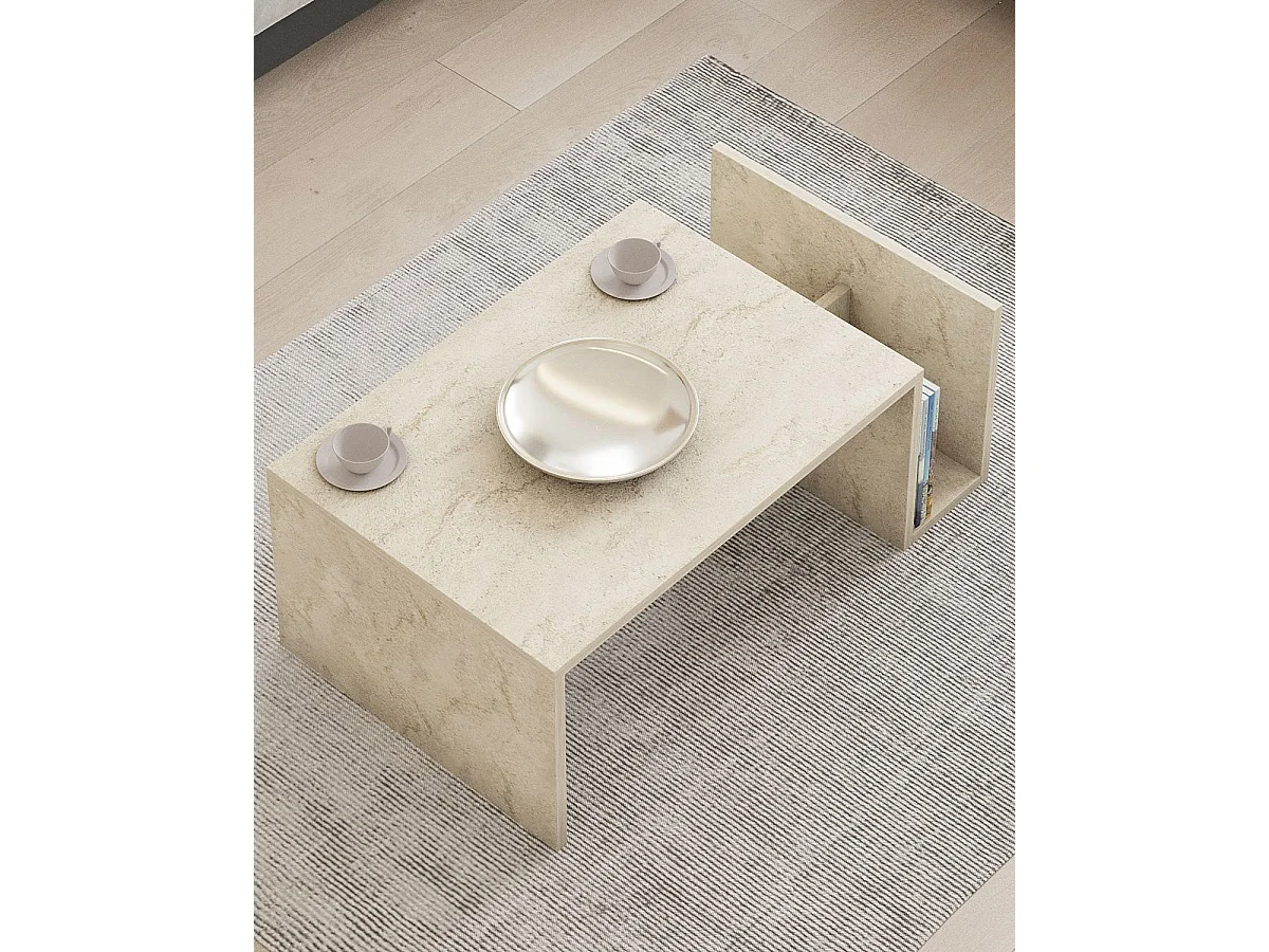 Mesa de centro audra travertino para hogar moderno mueble de almacenaje  - Homekit