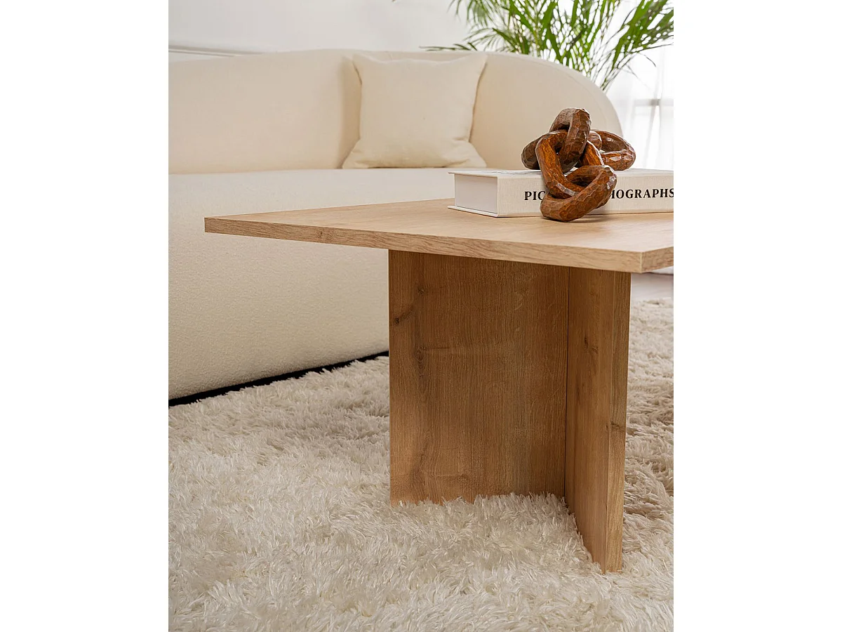 Mesa de centro rosalyn natural y madera para hogar moderno mueble de almacenaje  - Homekit