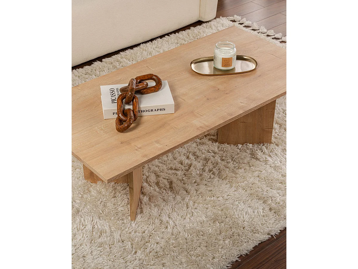 Mesa de centro rosalyn natural y madera para hogar moderno mueble de almacenaje  - Homekit