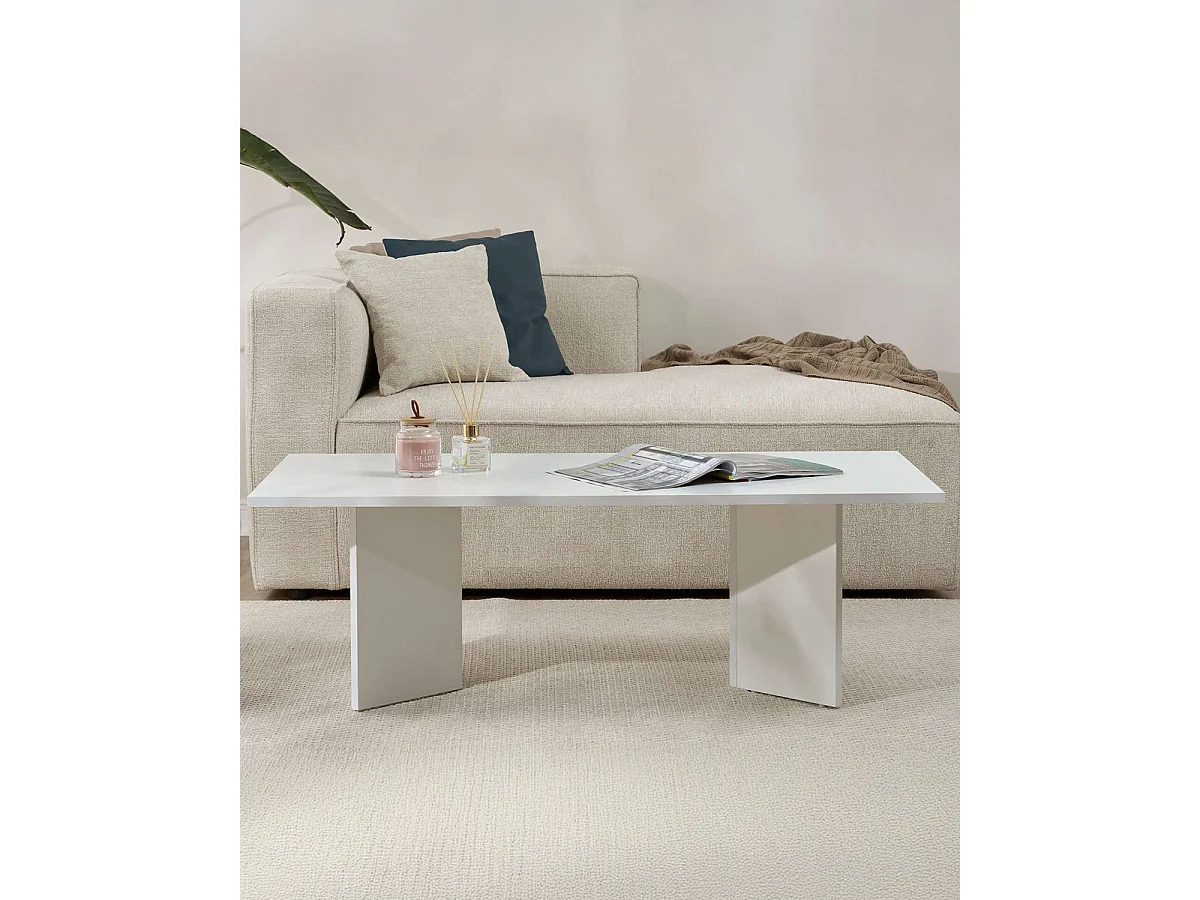 Mesa de centro rosalyn blanco para hogar moderno mueble de almacenaje  - Homekit