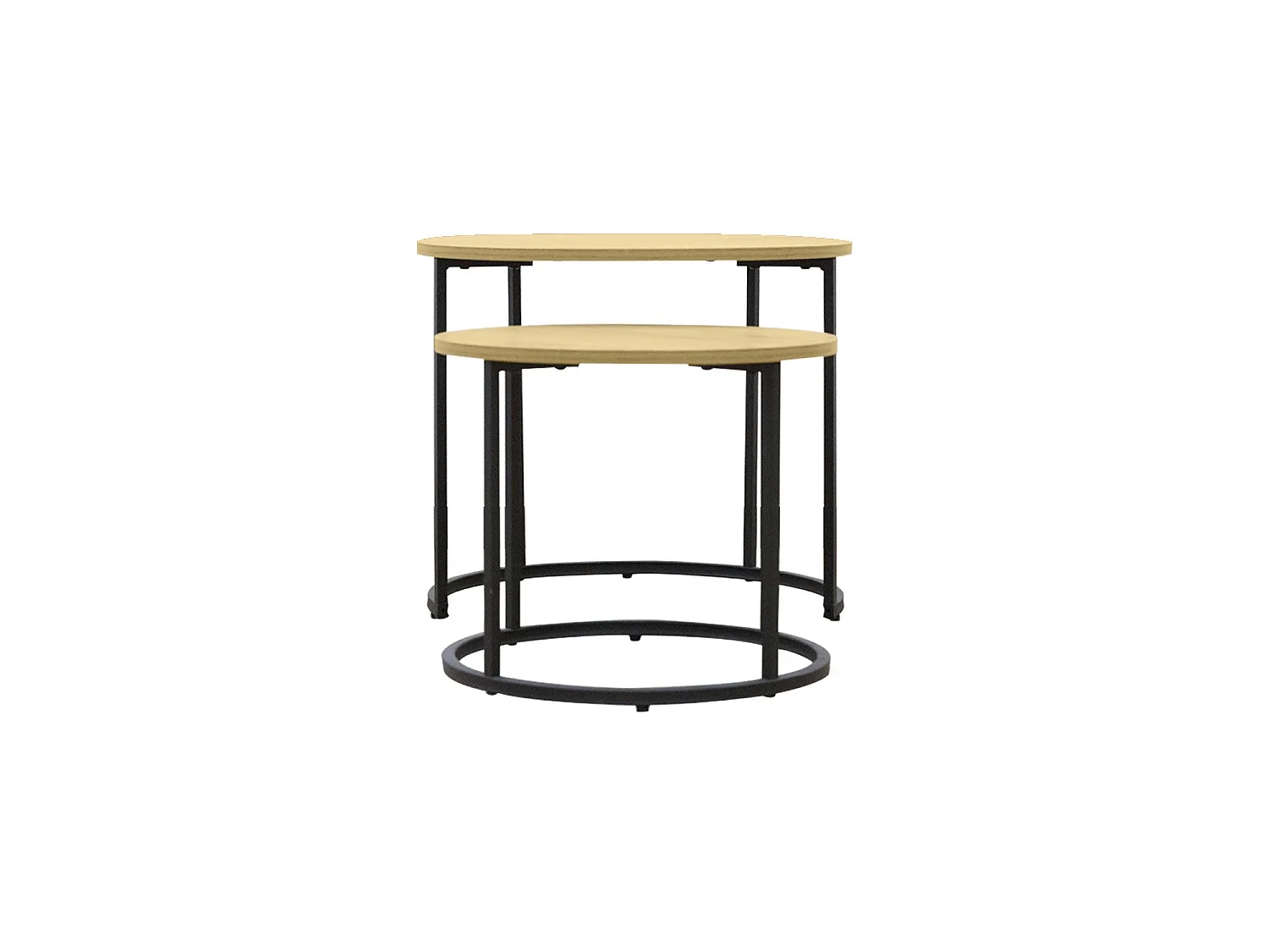 Pack de dos mesas auxiliares  Mara - Color Madera natural y negro - Homekit