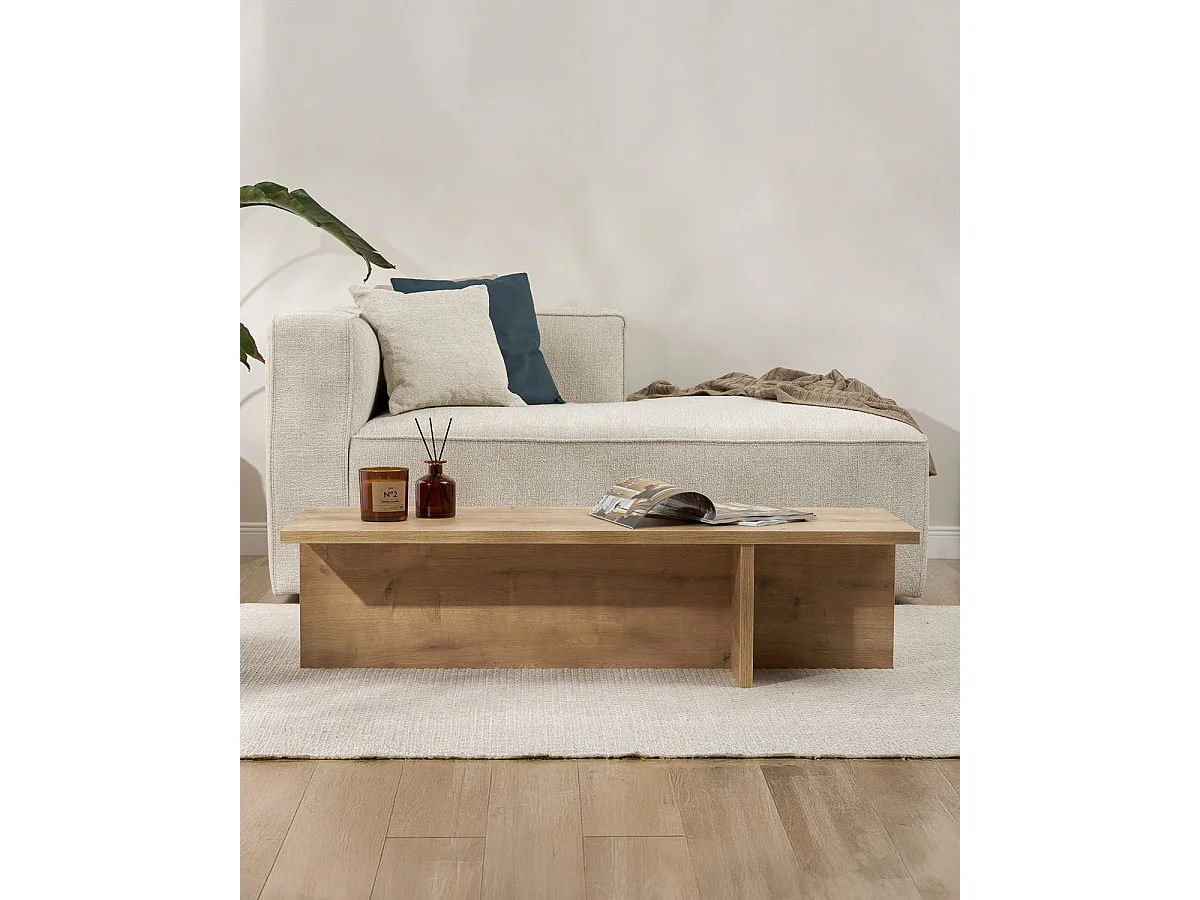 Mesa de centro suzette natural y madera para hogar moderno mueble de almacenaje  - Homekit