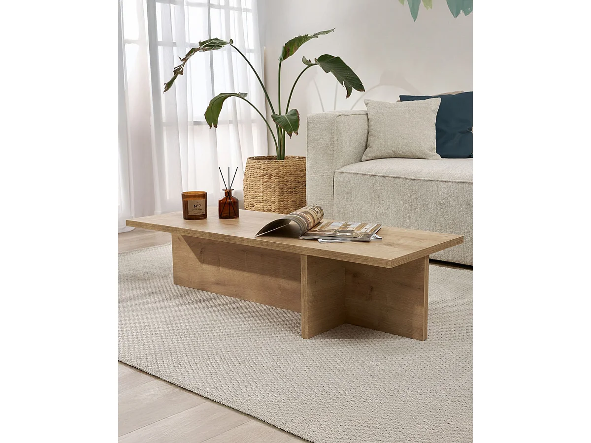 Mesa de centro suzette natural y madera para hogar moderno mueble de almacenaje  - Homekit