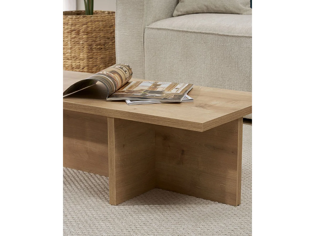 Mesa de centro suzette natural y madera para hogar moderno mueble de almacenaje  - Homekit
