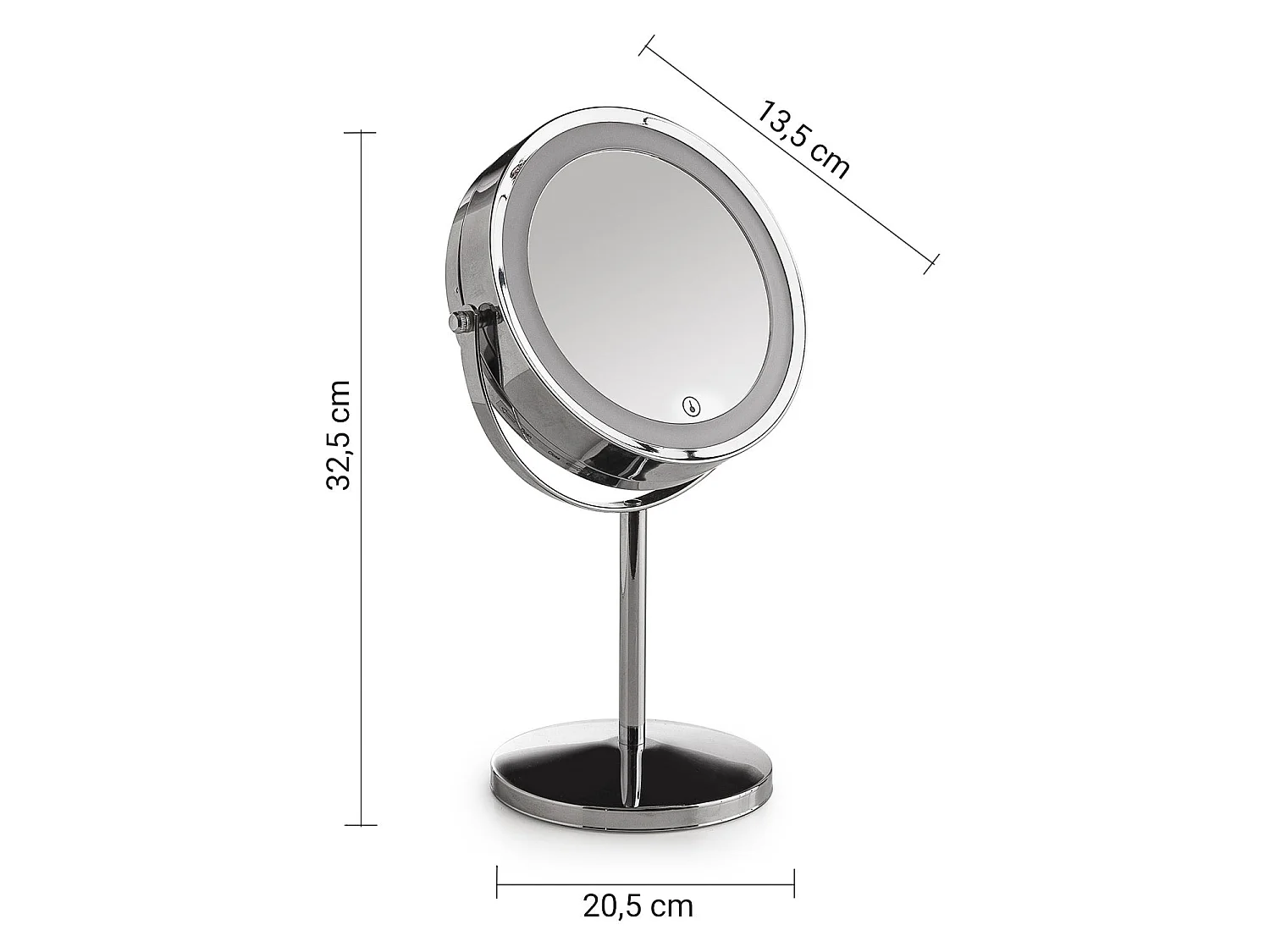 Miroir Grossissant Double Face 5X Avec Éclairage Led Chromé | Gemma