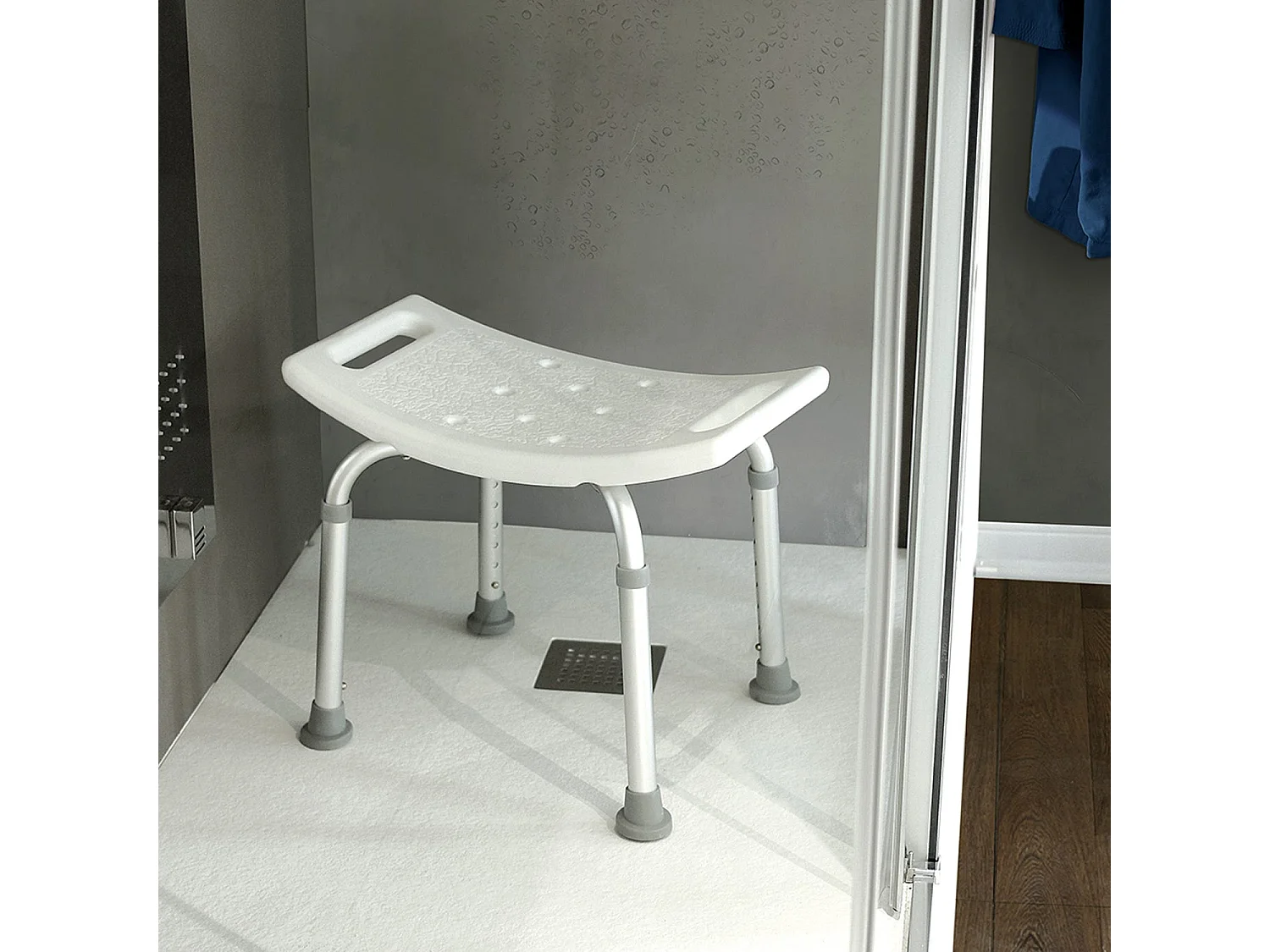 Tabouret De Salle De Bain 4 Pieds Réglable Blanc | Friend