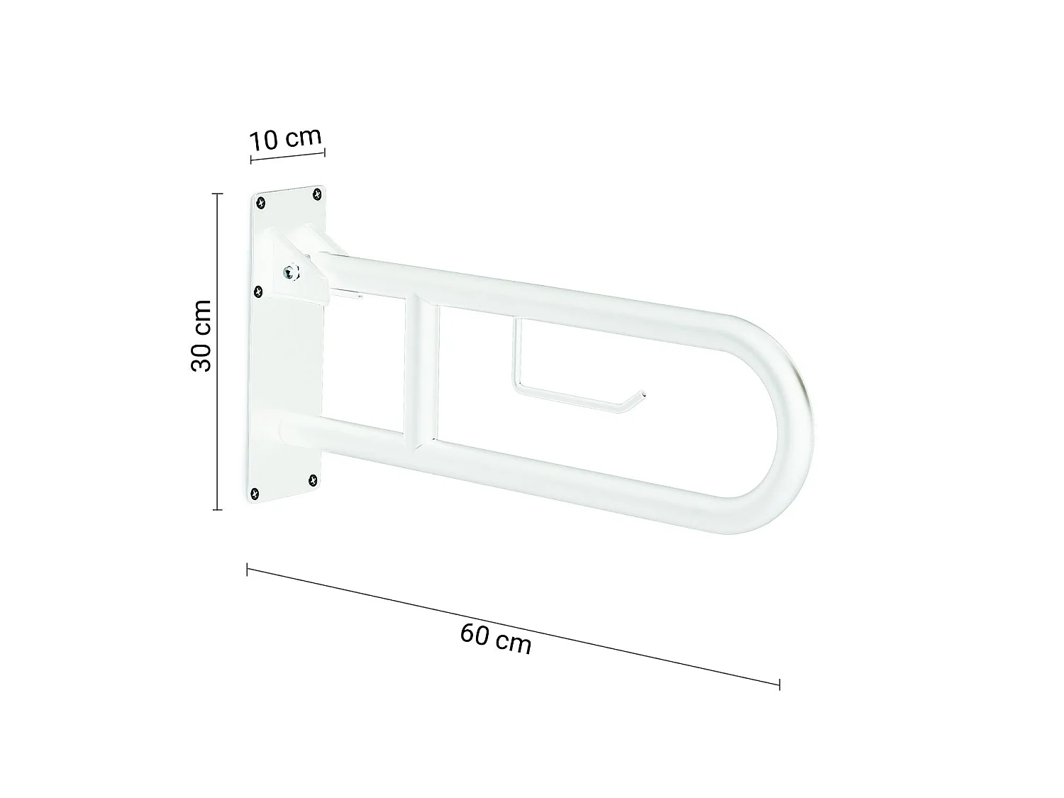 Barre D'appui Rabattable Avec Porte-Rouleau En Acier Inox Brossé, Capacité 150 Kg | Scilla