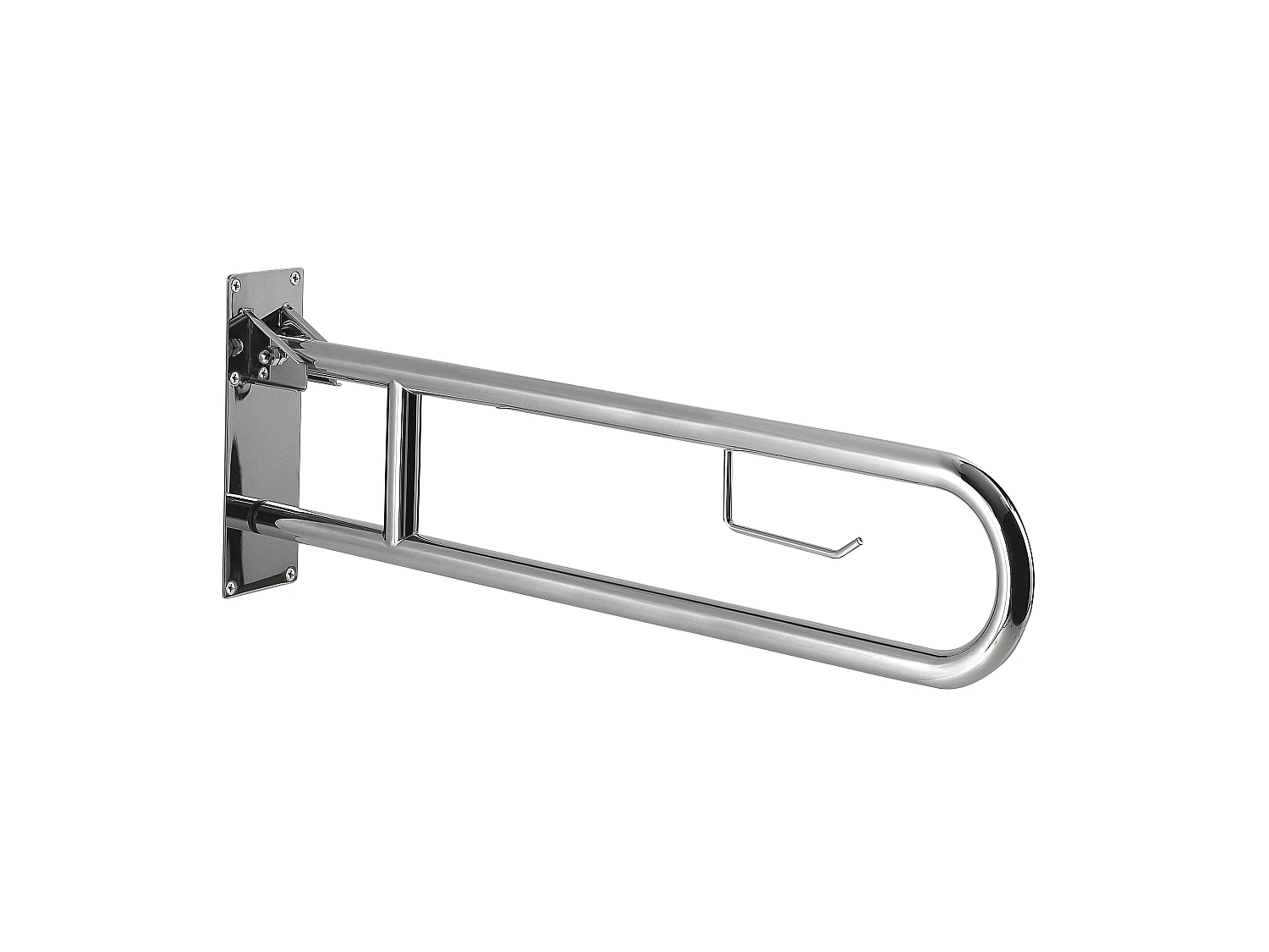 Barre D'appui Rabattable Avec Porte-Rouleau 80 Cm Finition Brillante | Scilla
