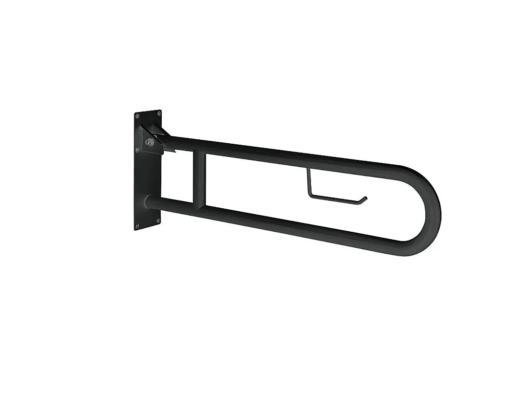 Barre D'appui Rabattable Avec Porte-Rouleau 80 Cm Noir | Scilla
