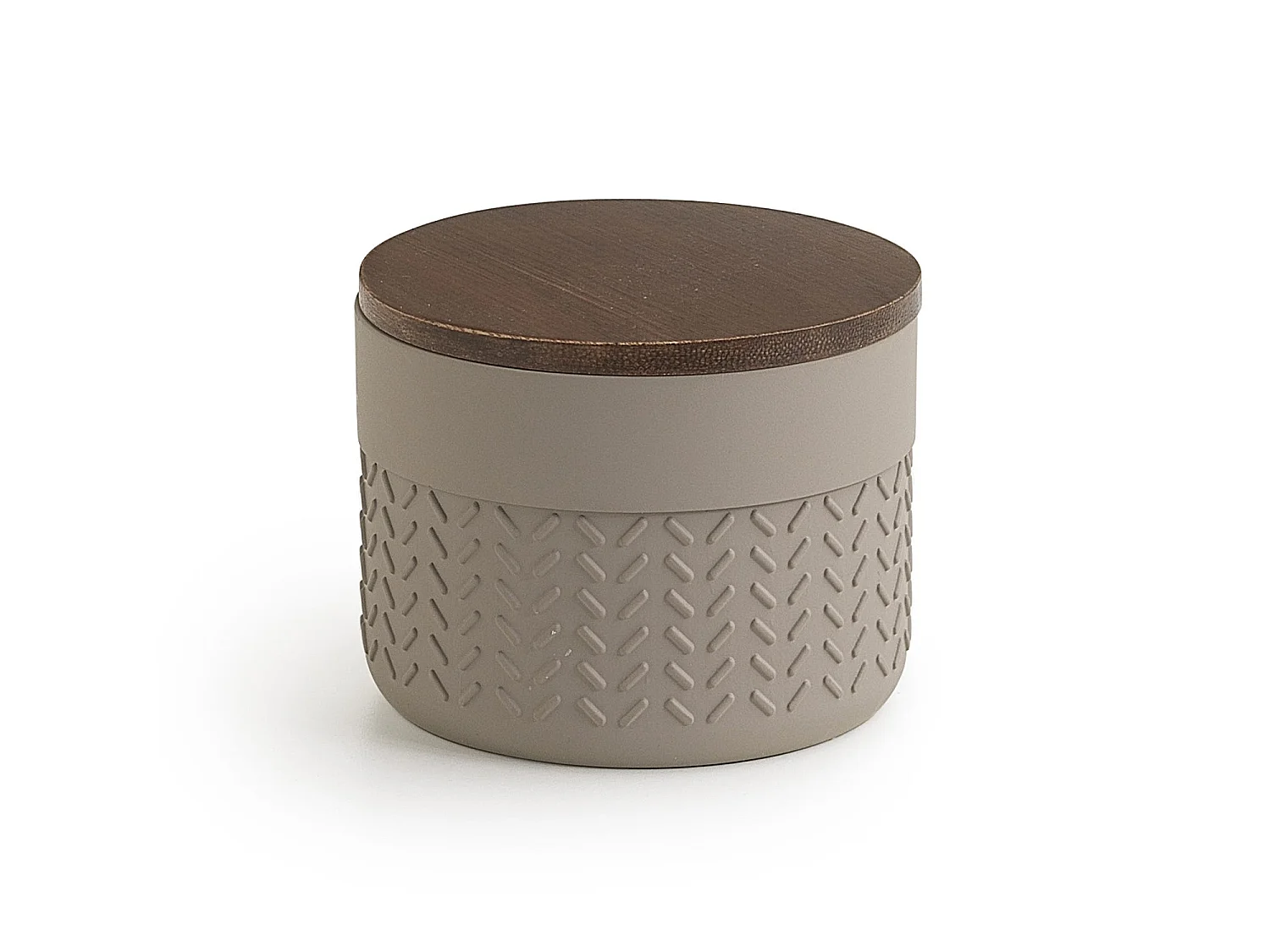 Boîte De Rangement Salle De Bain En Résine Et Bambou Gris/Naturel | Tamerice
