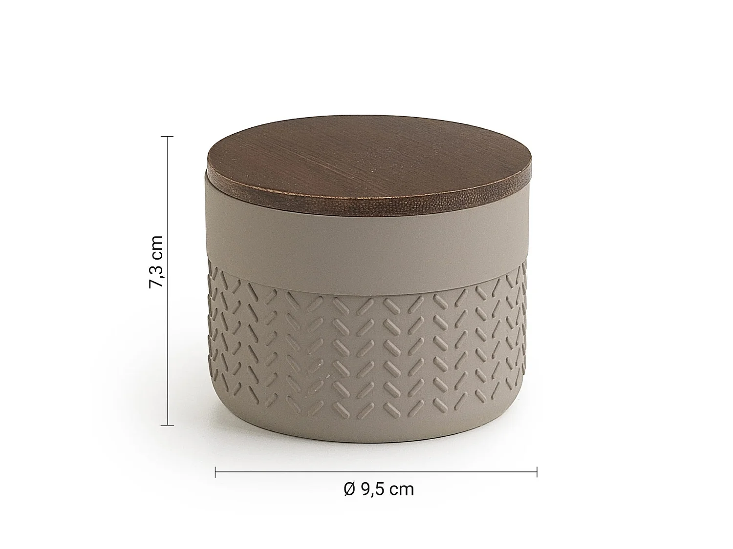 Boîte De Rangement Salle De Bain En Résine Et Bambou Gris/Naturel | Tamerice