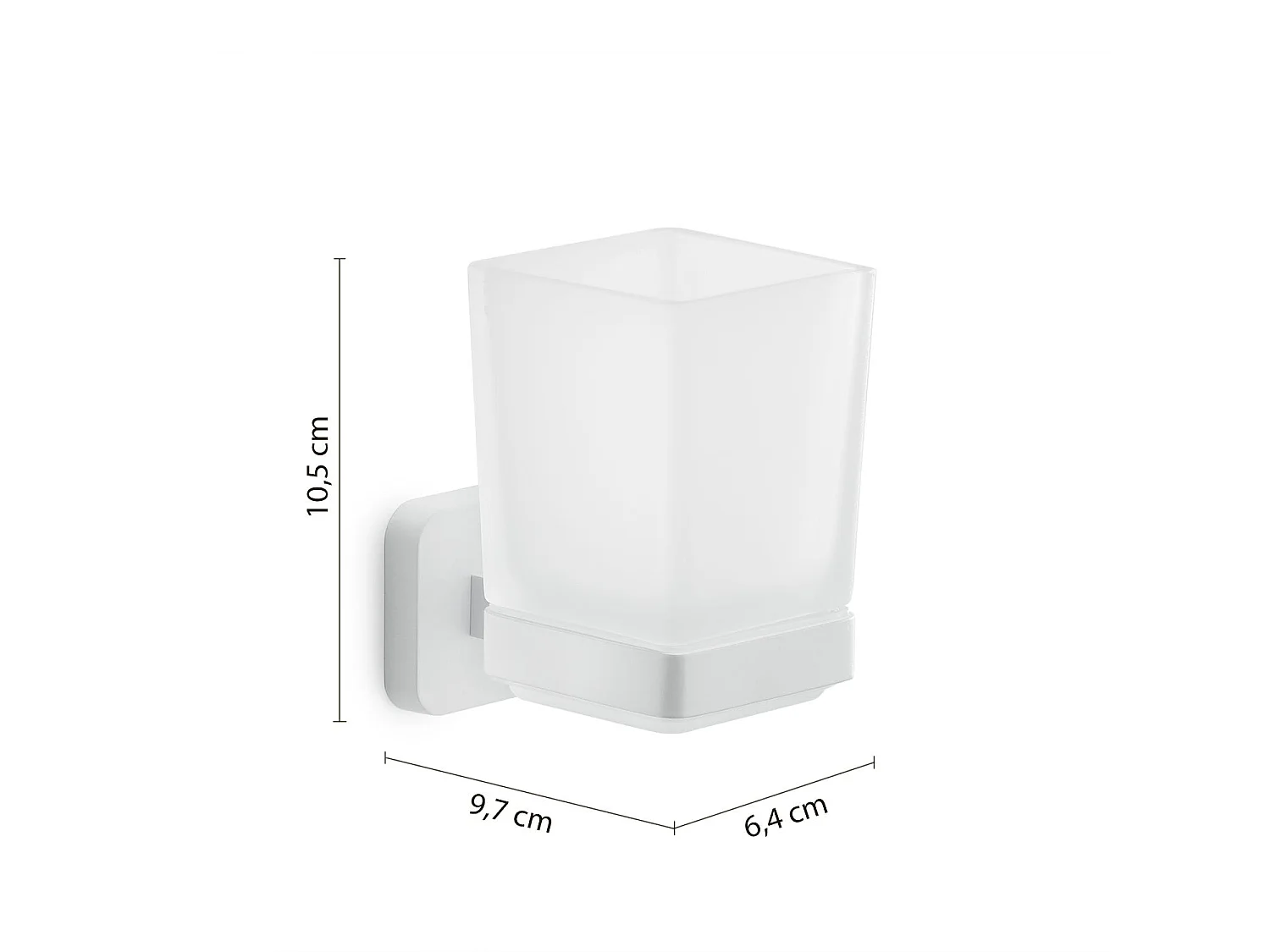 Porte-Brosse À Dents Mural Blanc Mat En Acier Inoxydable Et Verre Dépoli | Tahiti