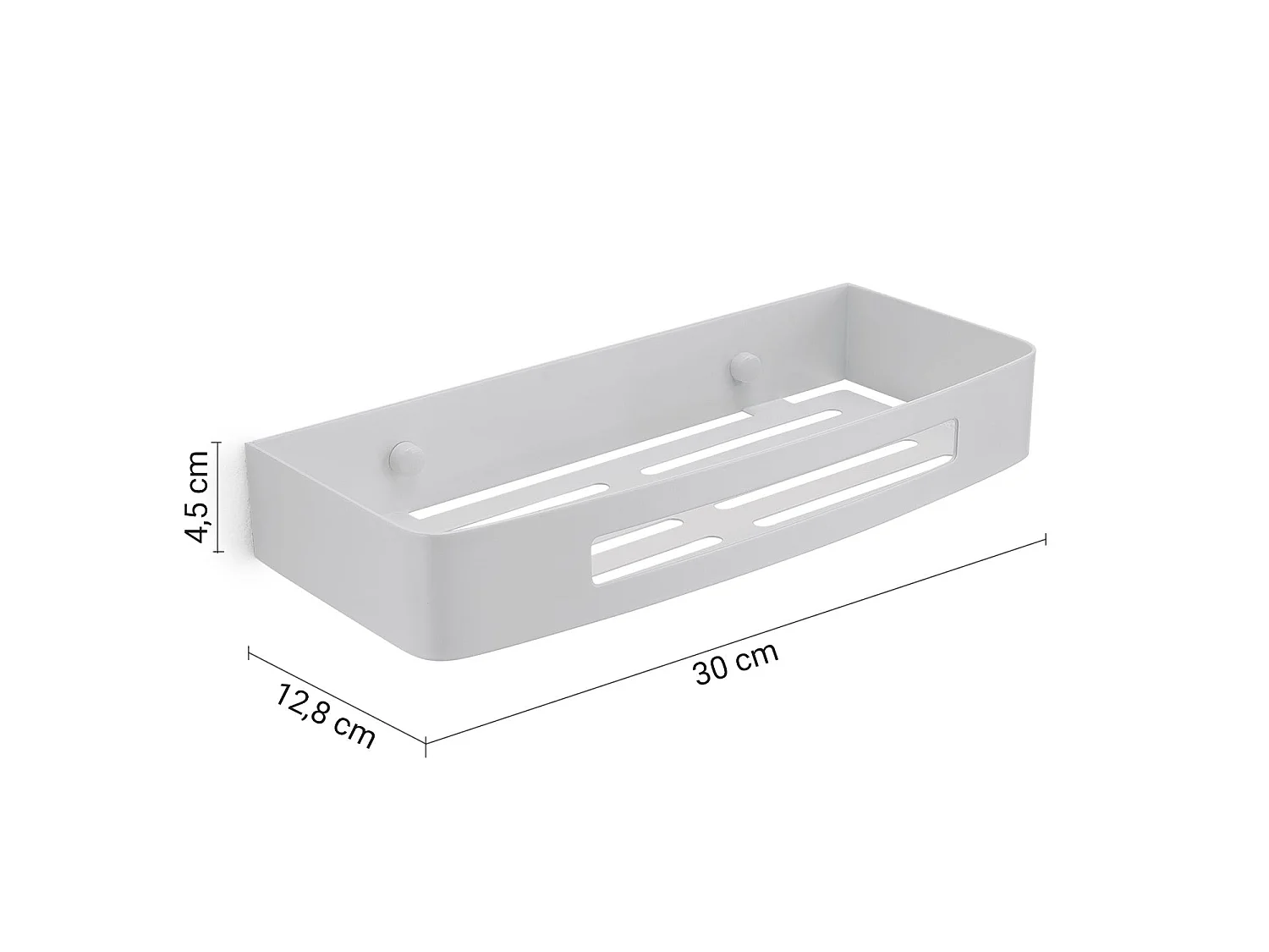 Porte-Objets De Douche Rectangulaire Blanc Mat | Tasso