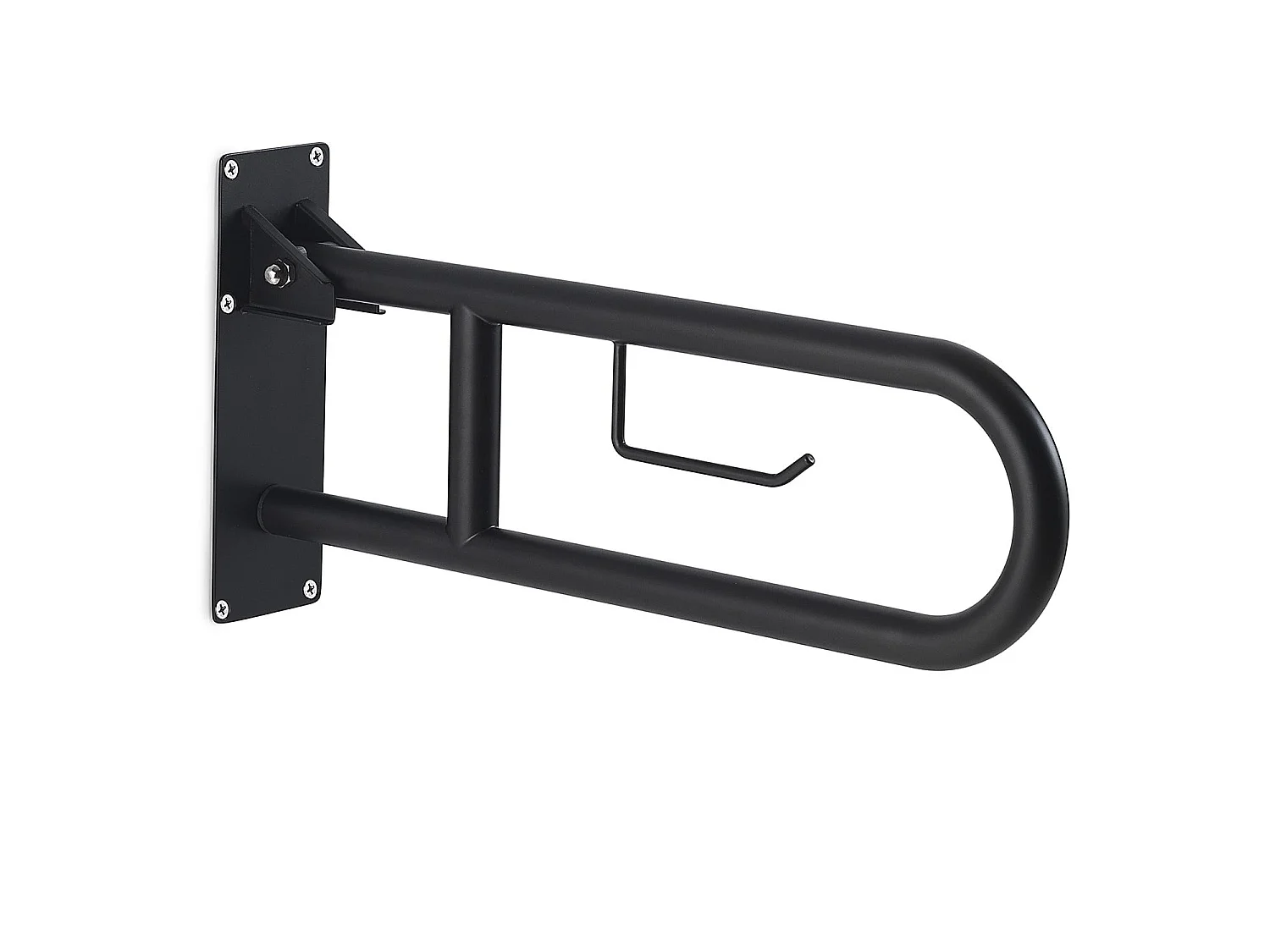 Barre D'appui Rabattable Avec Porte-Rouleau Noir Mat | Scilla