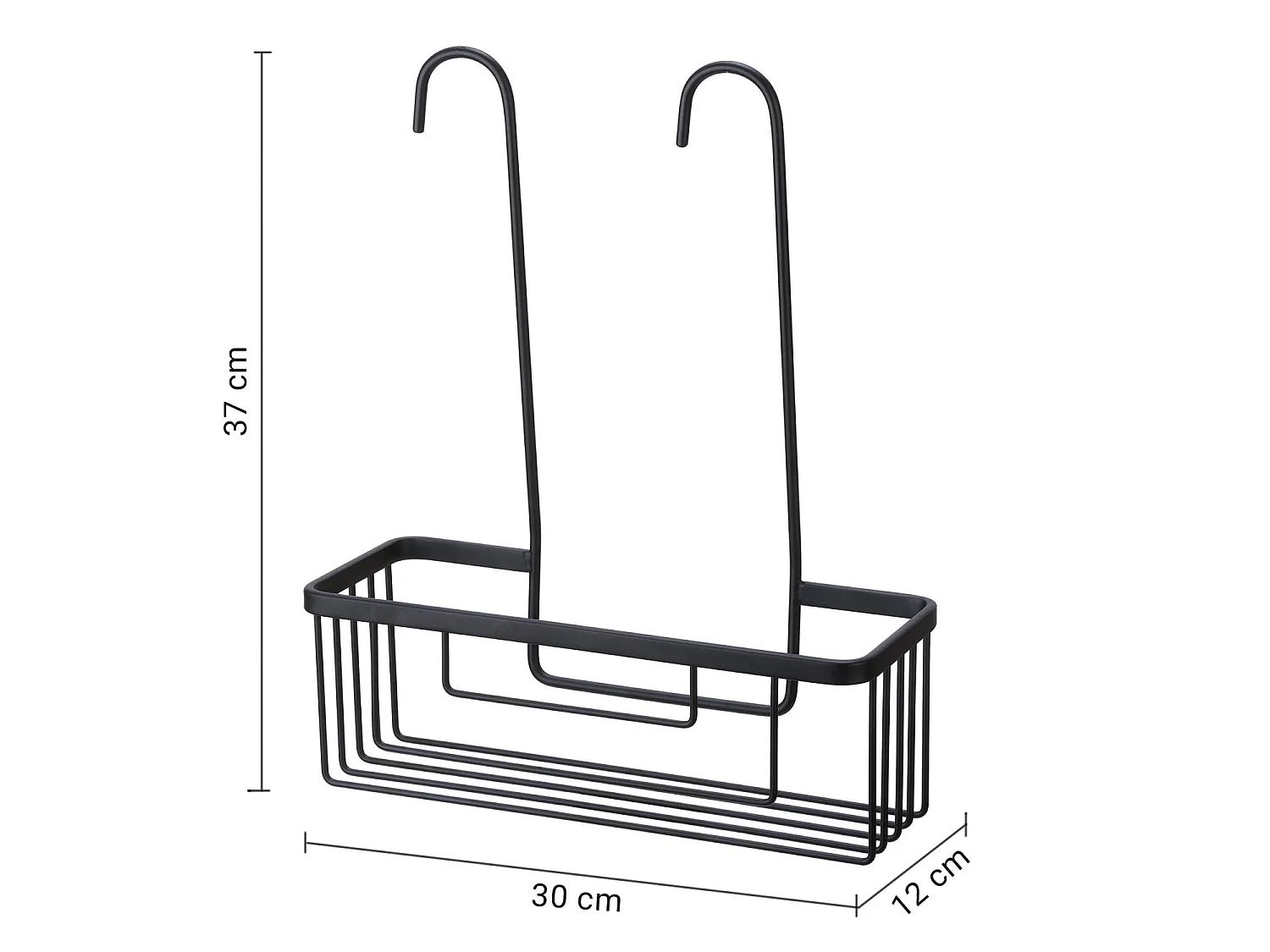 Porte-Objets De Douche Suspendu En Acier Inoxydable Noir