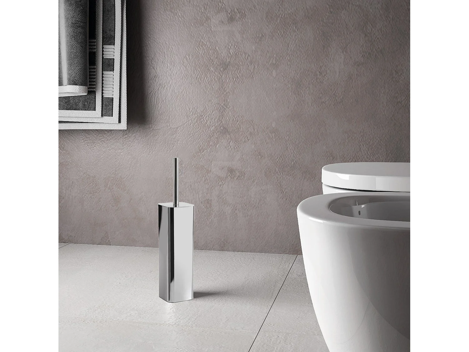 Brosse Wc Sur Pied En Acier Inoxydable Chromé | Tahiti