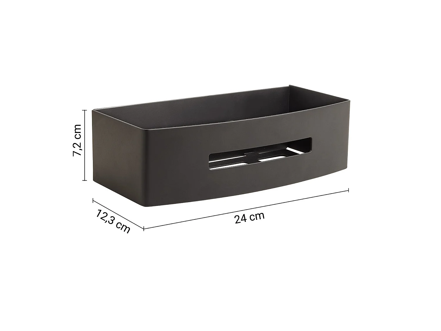 Porte-Objets De Douche Rectangulaire Noir Mat | Peonia