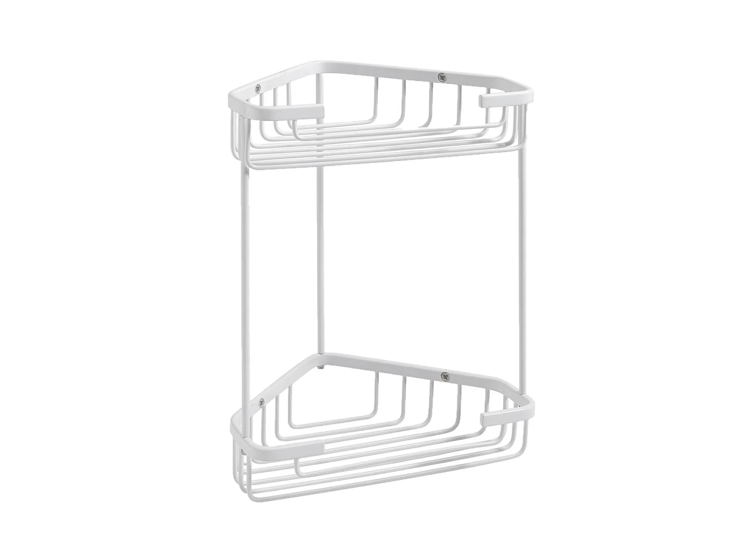 Étagère D’Angle De Douche À Deux Niveaux En Fil Blanc Mat | Augustus