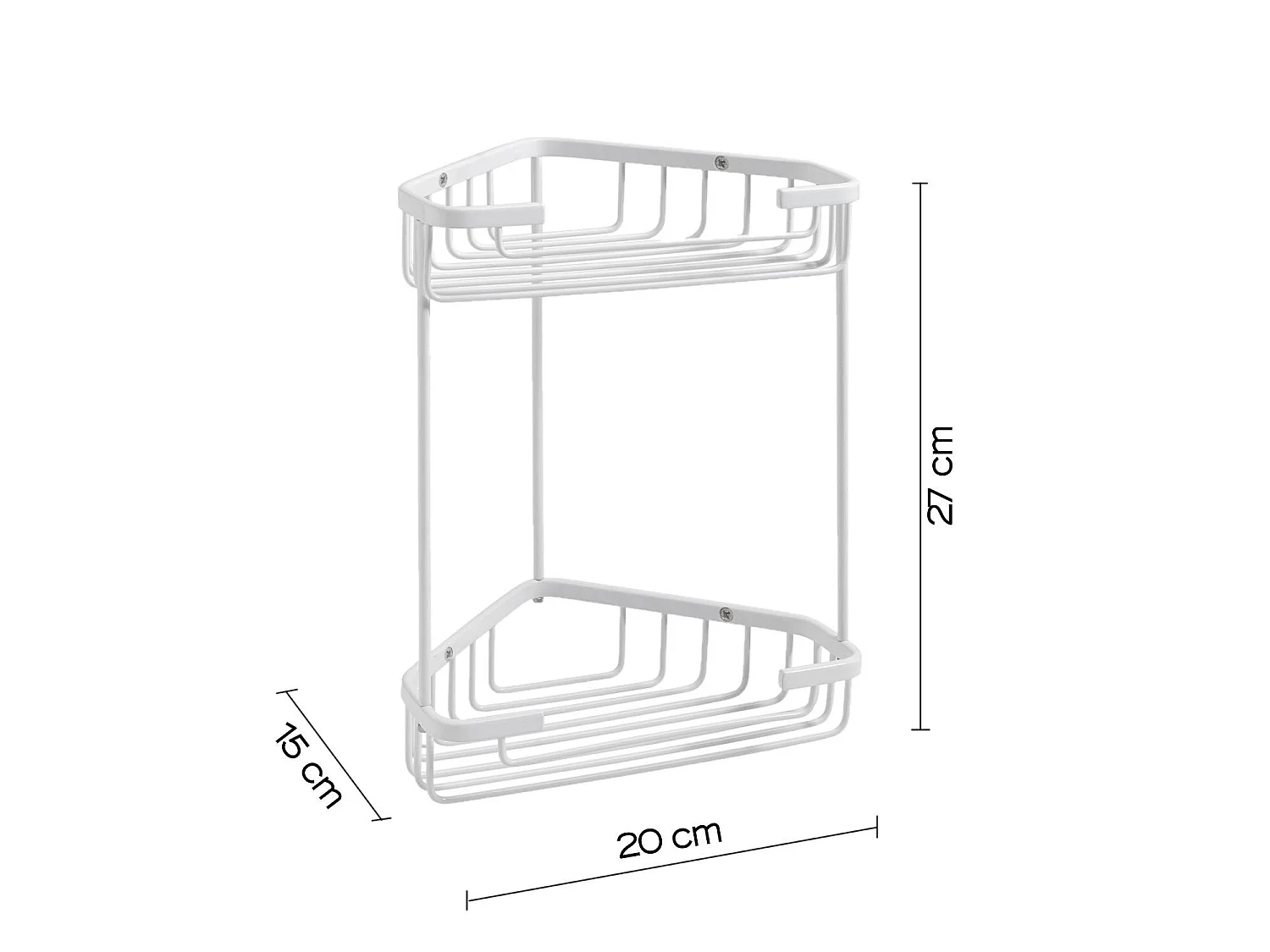 Étagère D’Angle De Douche À Deux Niveaux En Fil Blanc Mat | Augustus