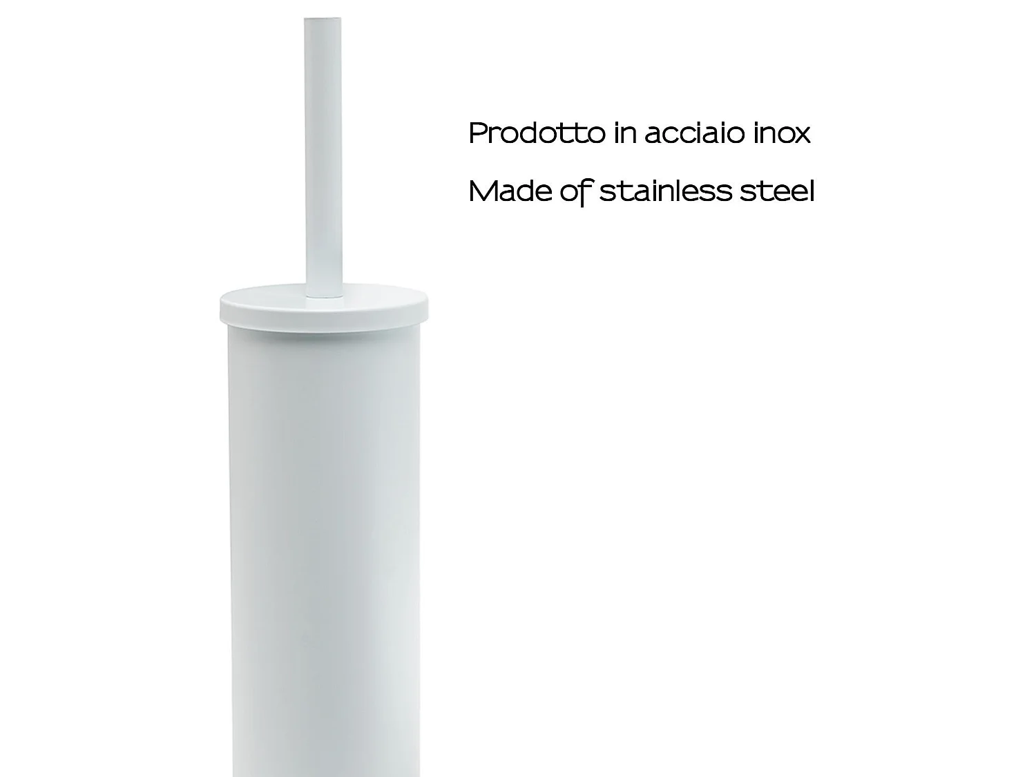 Brosse Wc Sur Pied Blanc Mat En Acier Inoxydable | Tahiti
